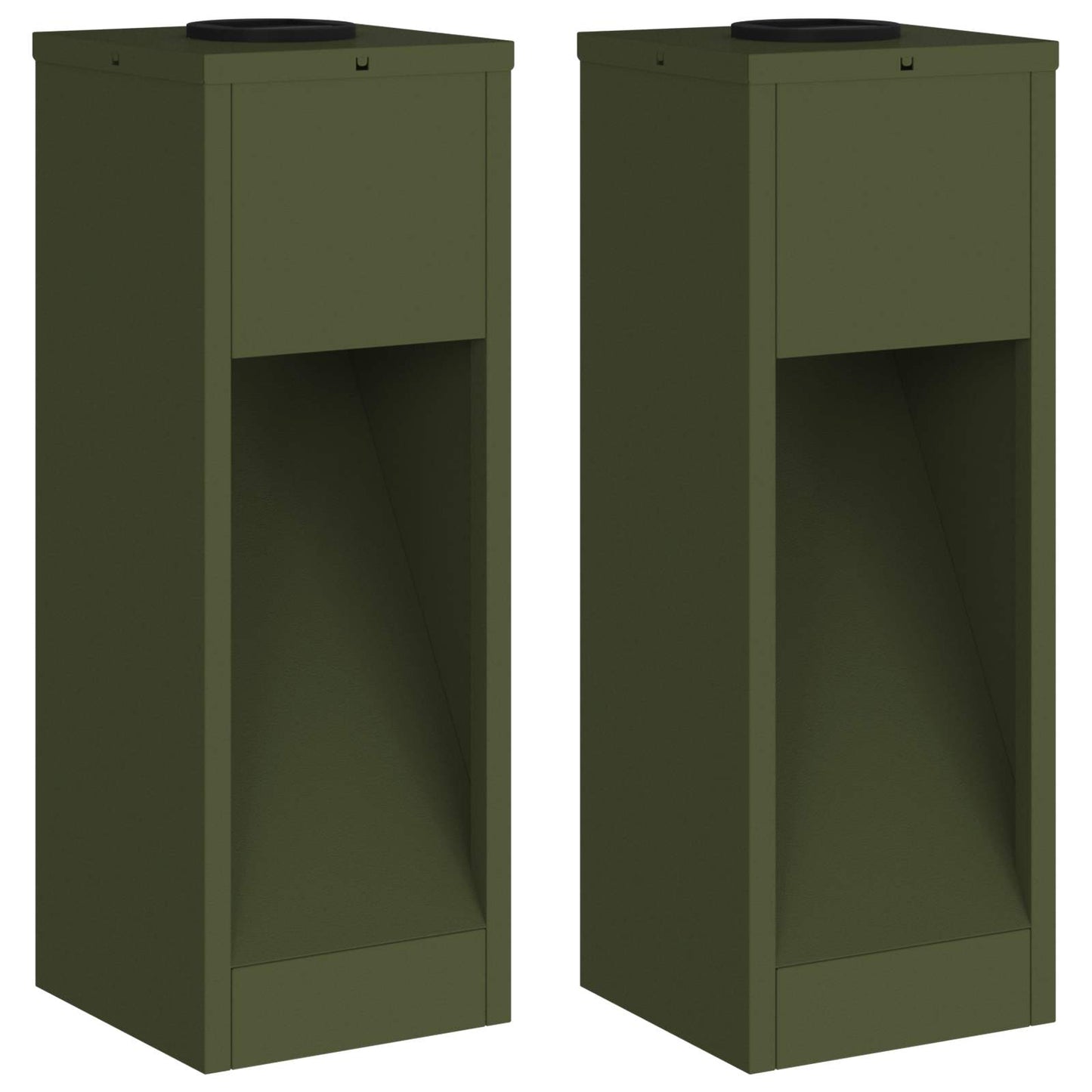Solcelle LED Stibelys 2 pcs Olivengrønn Kaldvalset stål