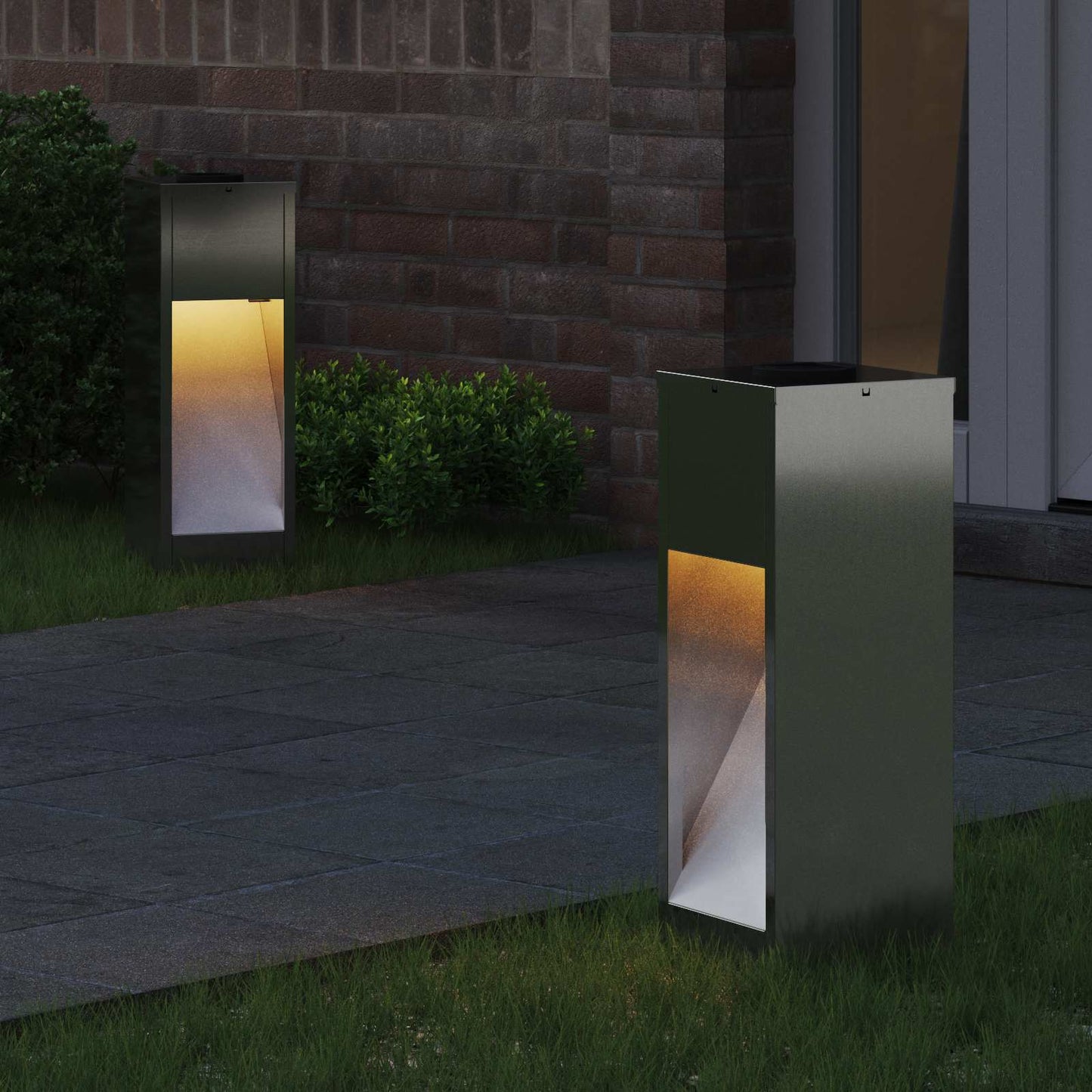 Solcelle LED Stibelys 2 pcs sølv Galvanisert