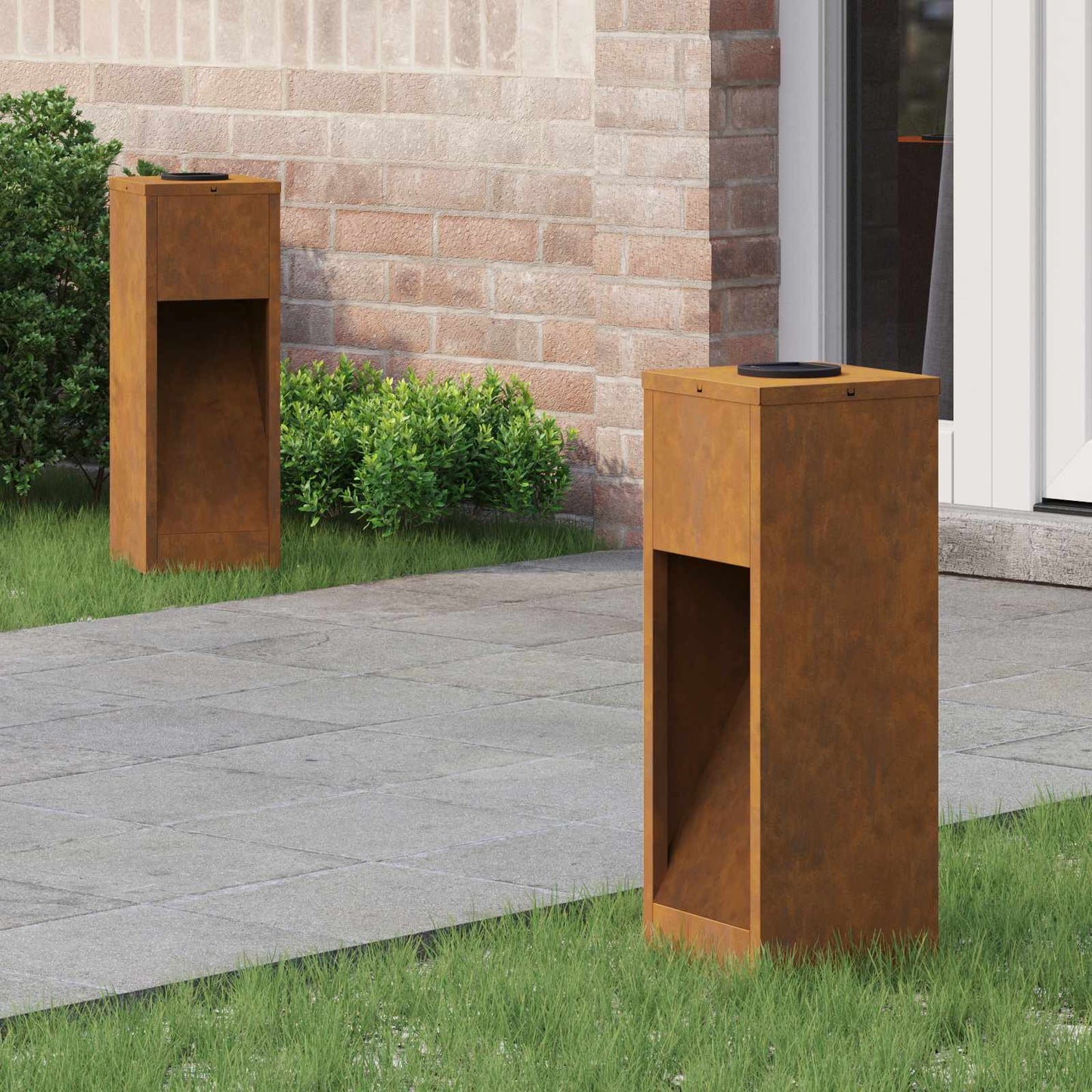Solcelle LED Stibelys 2 pcs Bronse Cortenstål