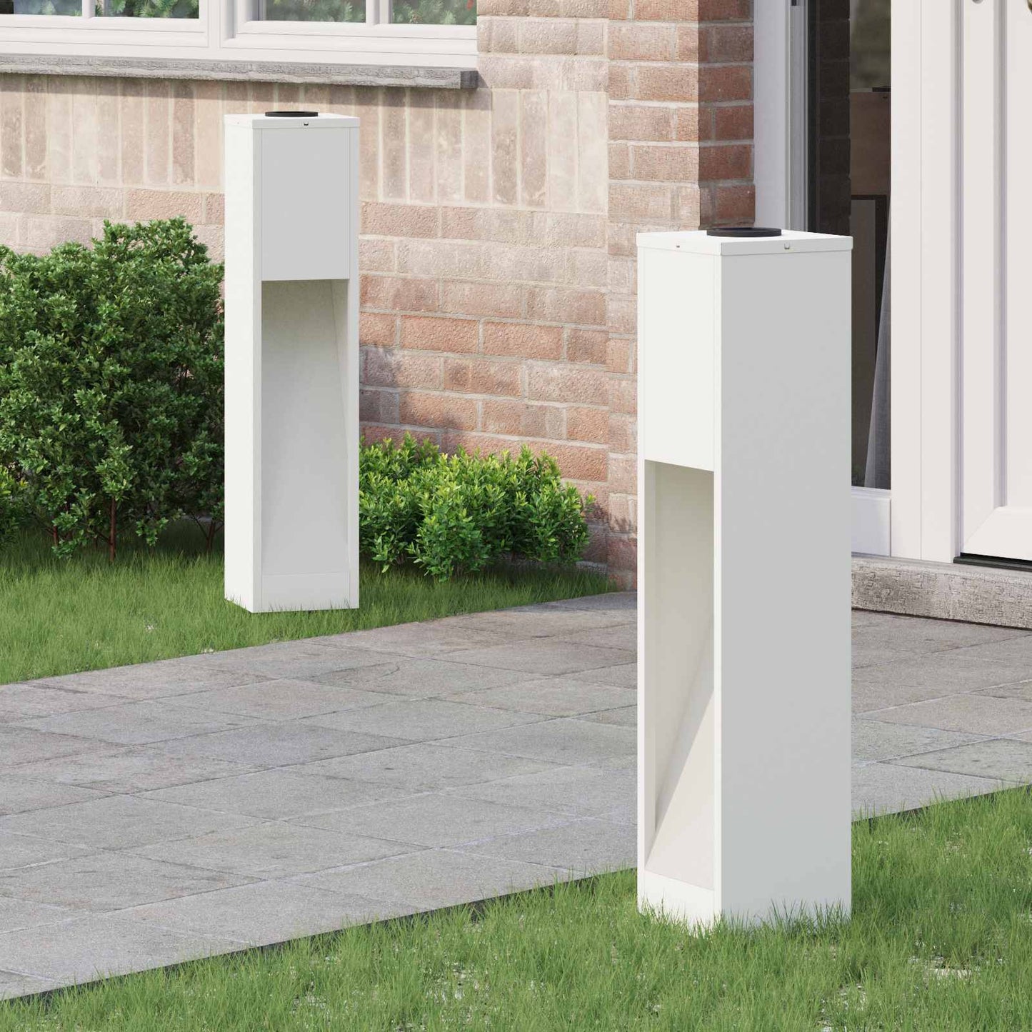 Solcelle LED Stibelys 2 pcs Hvit Kaldvalset stål