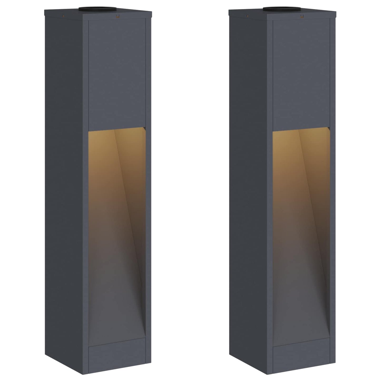 Solcelle LED Stibelys 2 pcs Antrasitt Kaldvalset stål