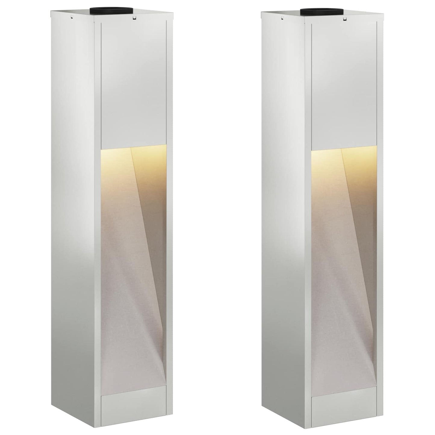 Solcelle LED Stibelys 2 pcs sølv Galvanisert