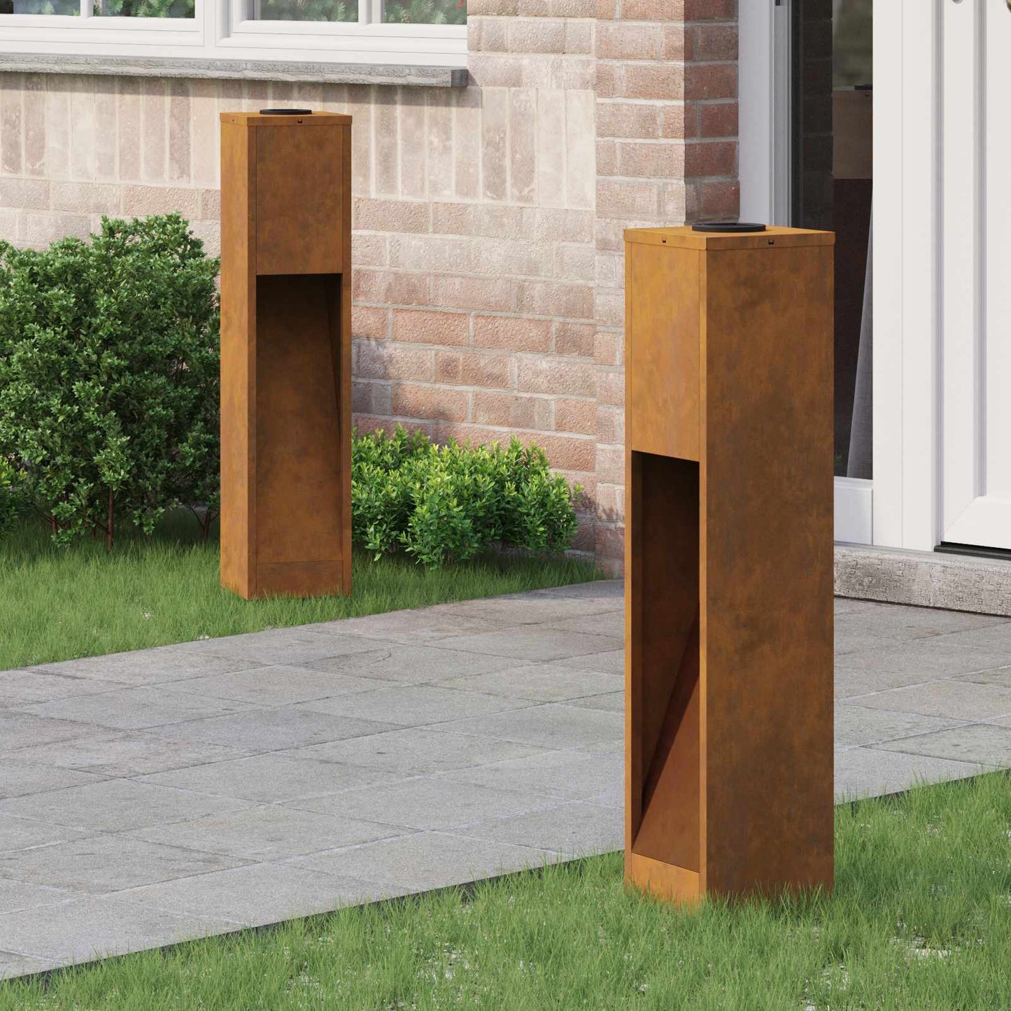 Solcelle LED Stibelys 2 pcs Bronse Cortenstål