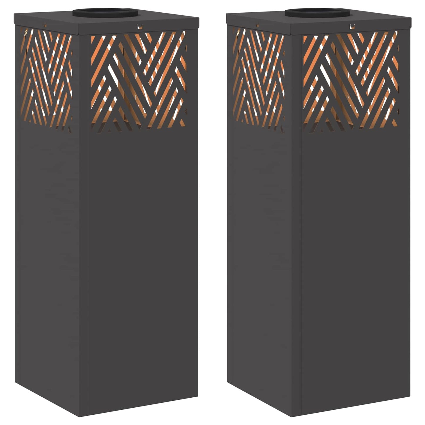 Solenergi LED stibelys 2 pcs Svart Kaldvalset stål