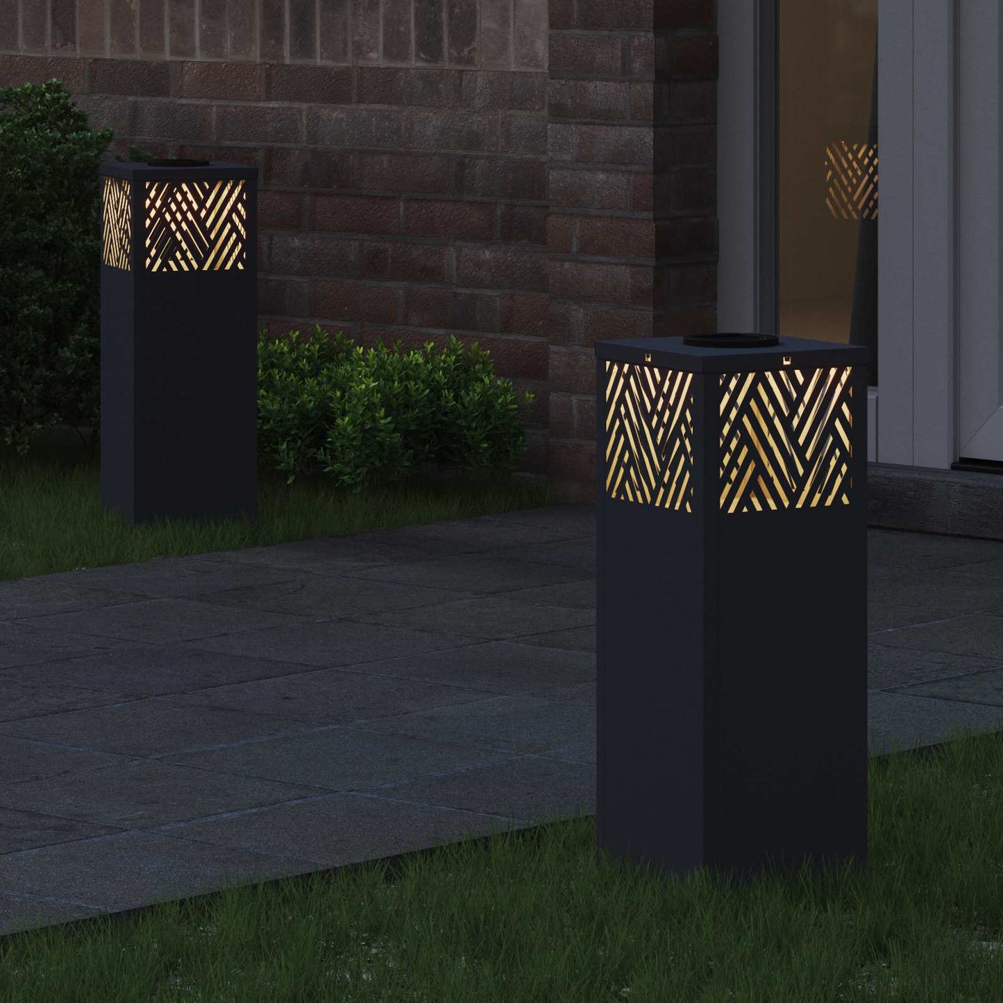 Solenergi LED stibelys 2 pcs Antrasitt Kaldvalset stål