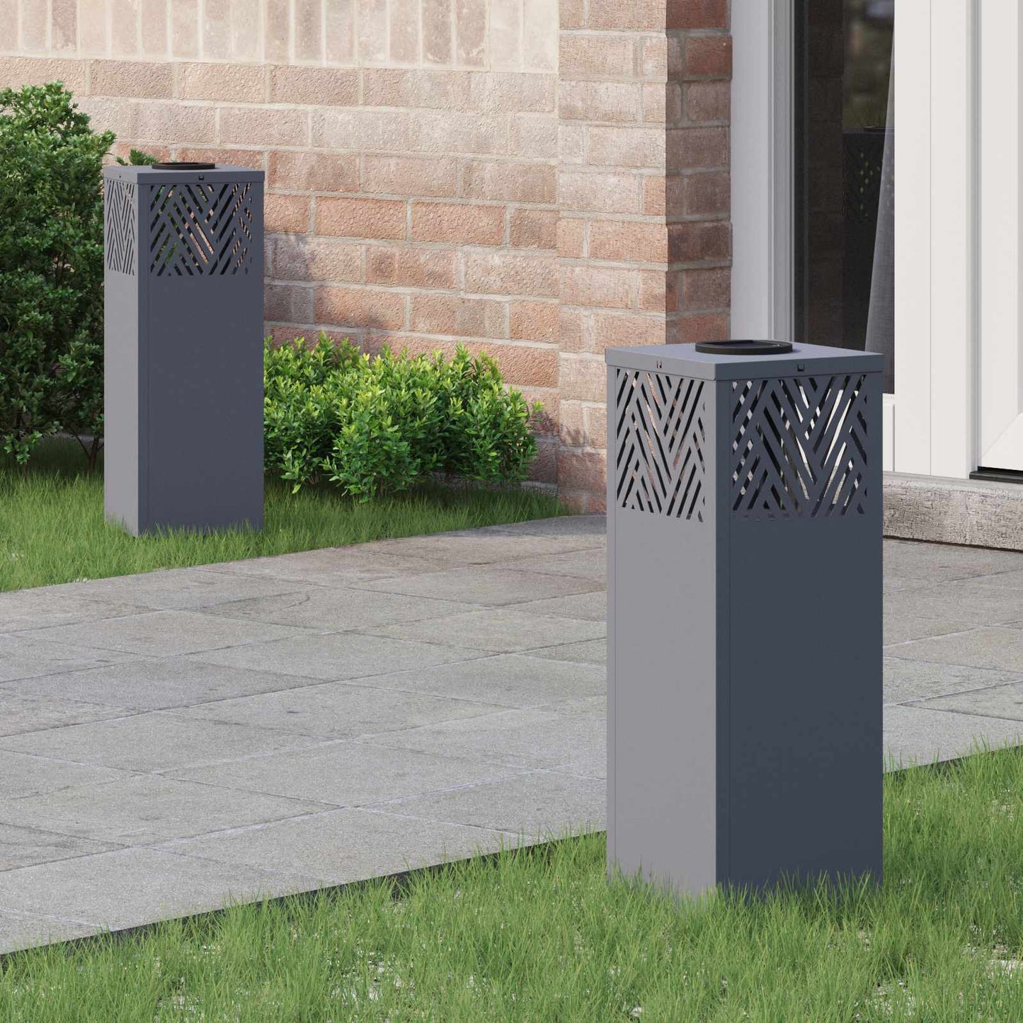 Solenergi LED stibelys 2 pcs Antrasitt Kaldvalset stål