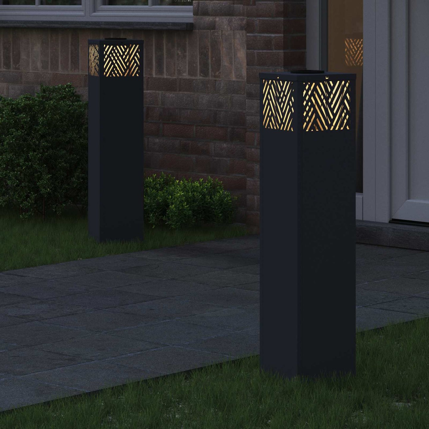 Solenergi LED stibelys 2 pcs Antrasitt Kaldvalset stål