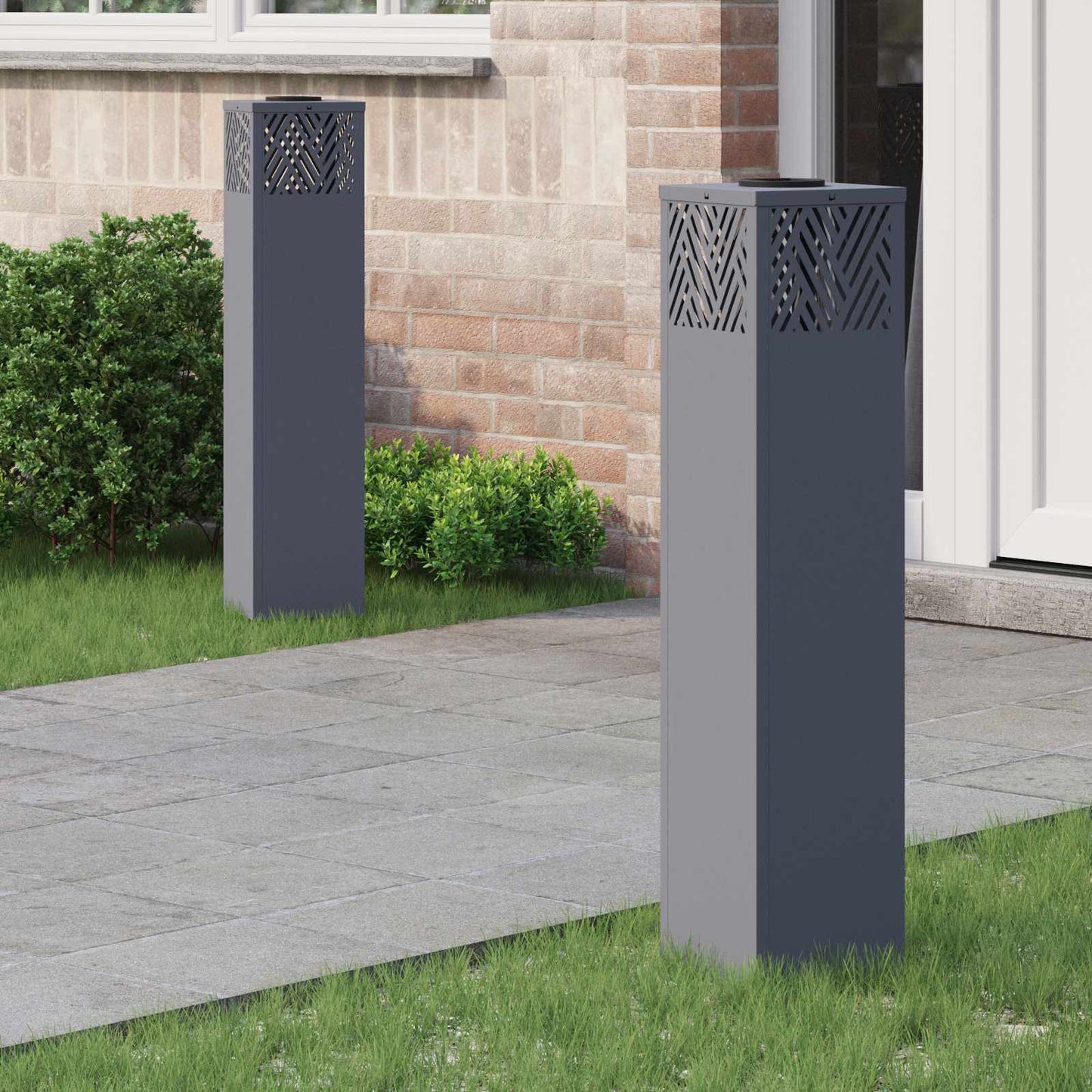 Solenergi LED stibelys 2 pcs Antrasitt Kaldvalset stål