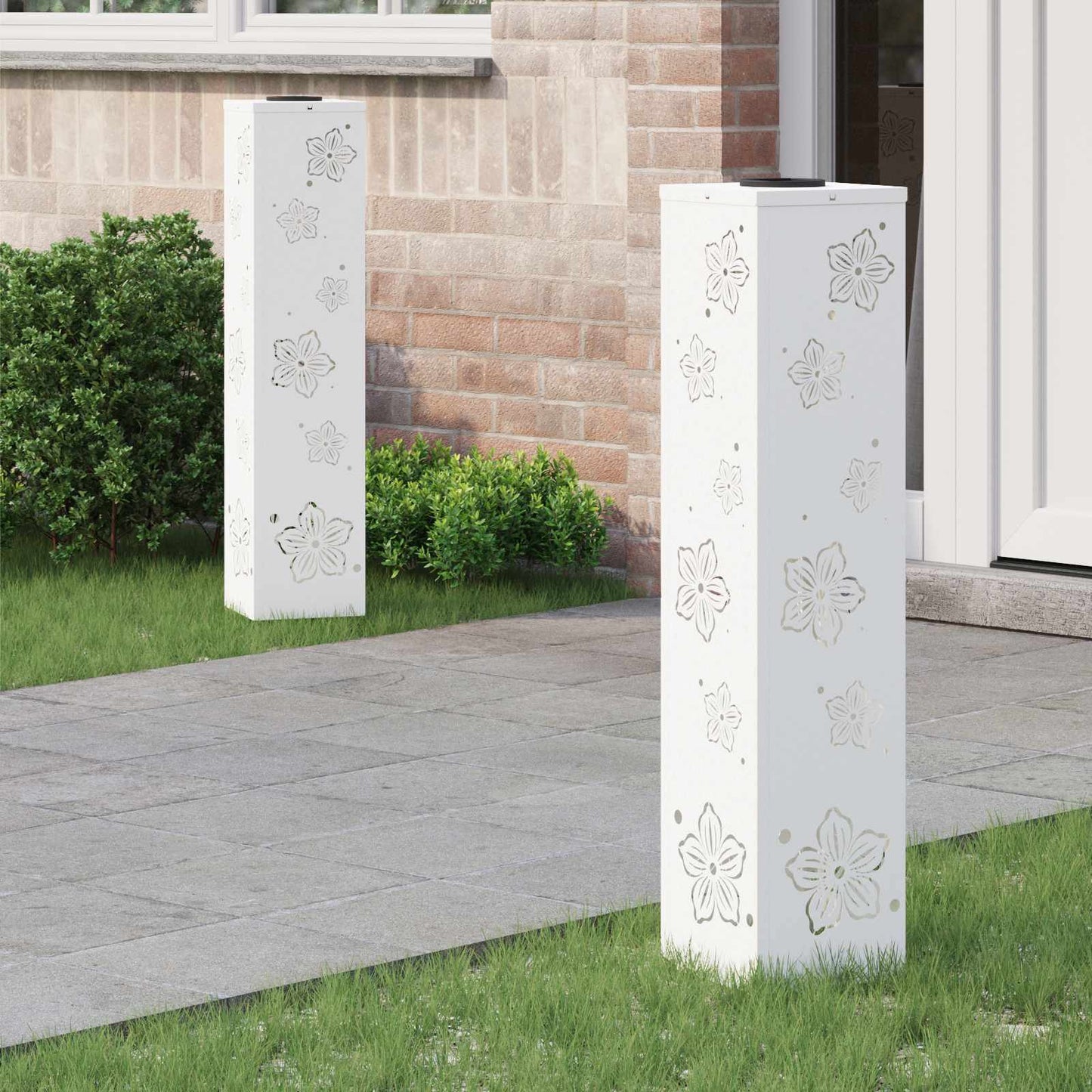 Solenergi LED stibelys 2 pcs Hvit Kaldvalset stål