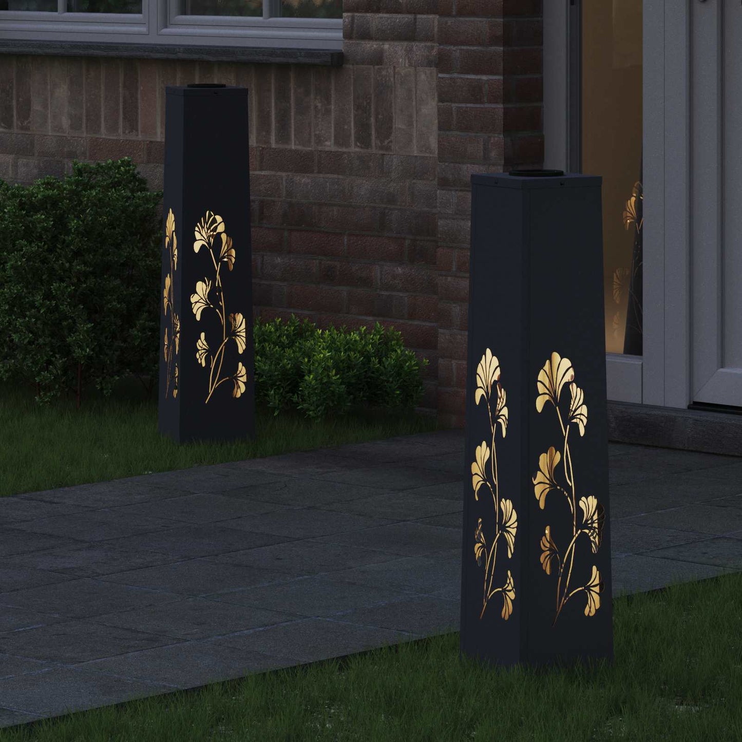 Solenergi LED stibelys 2 pcs Antrasitt Kaldvalset stål