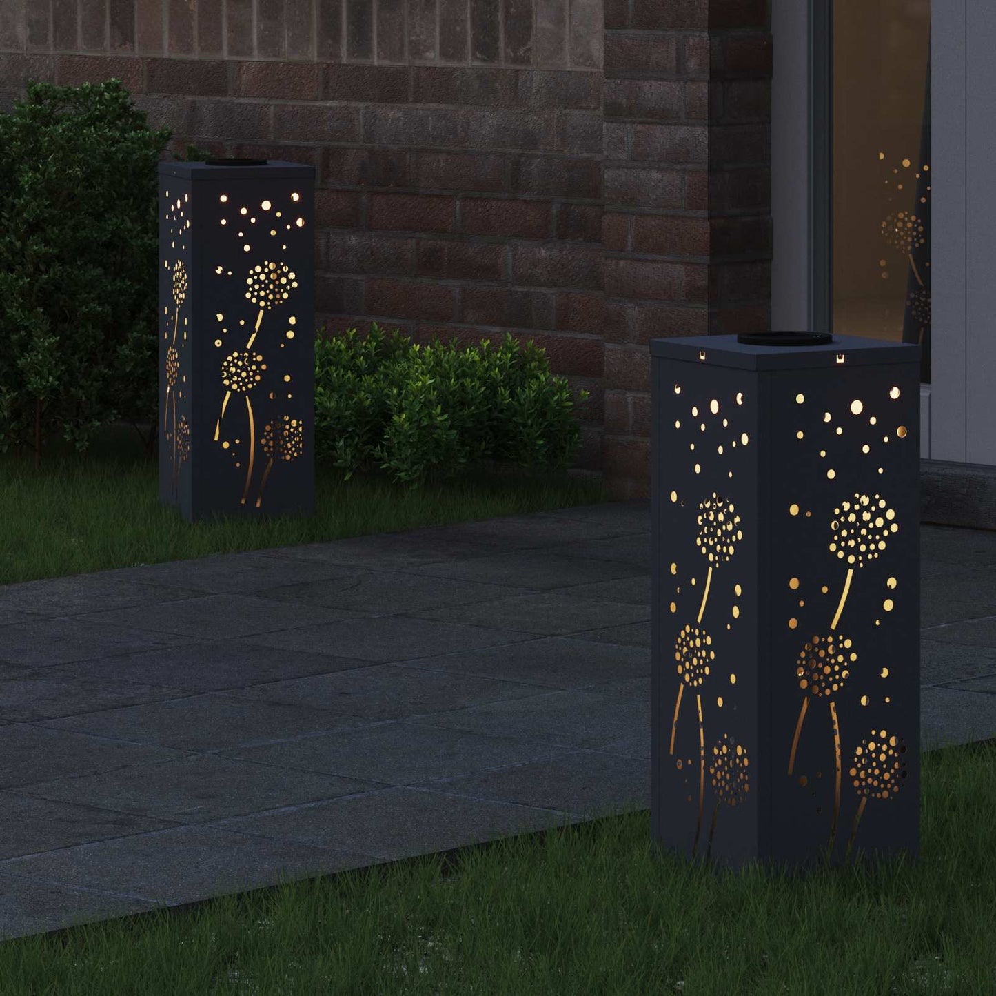 Solenergi LED stibelys 2 pcs Antrasitt Kaldvalset stål