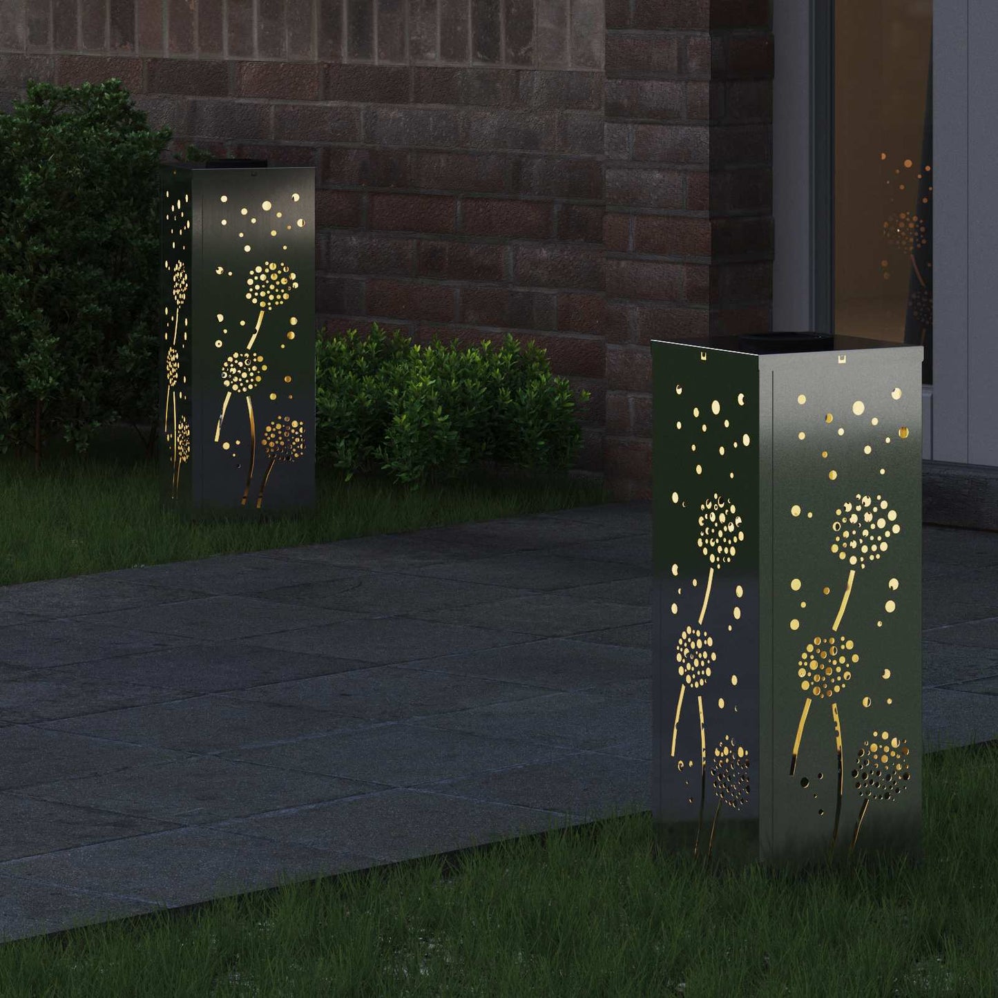 Solenergi LED stibelys 2 pcs sølv Galvanisert stål
