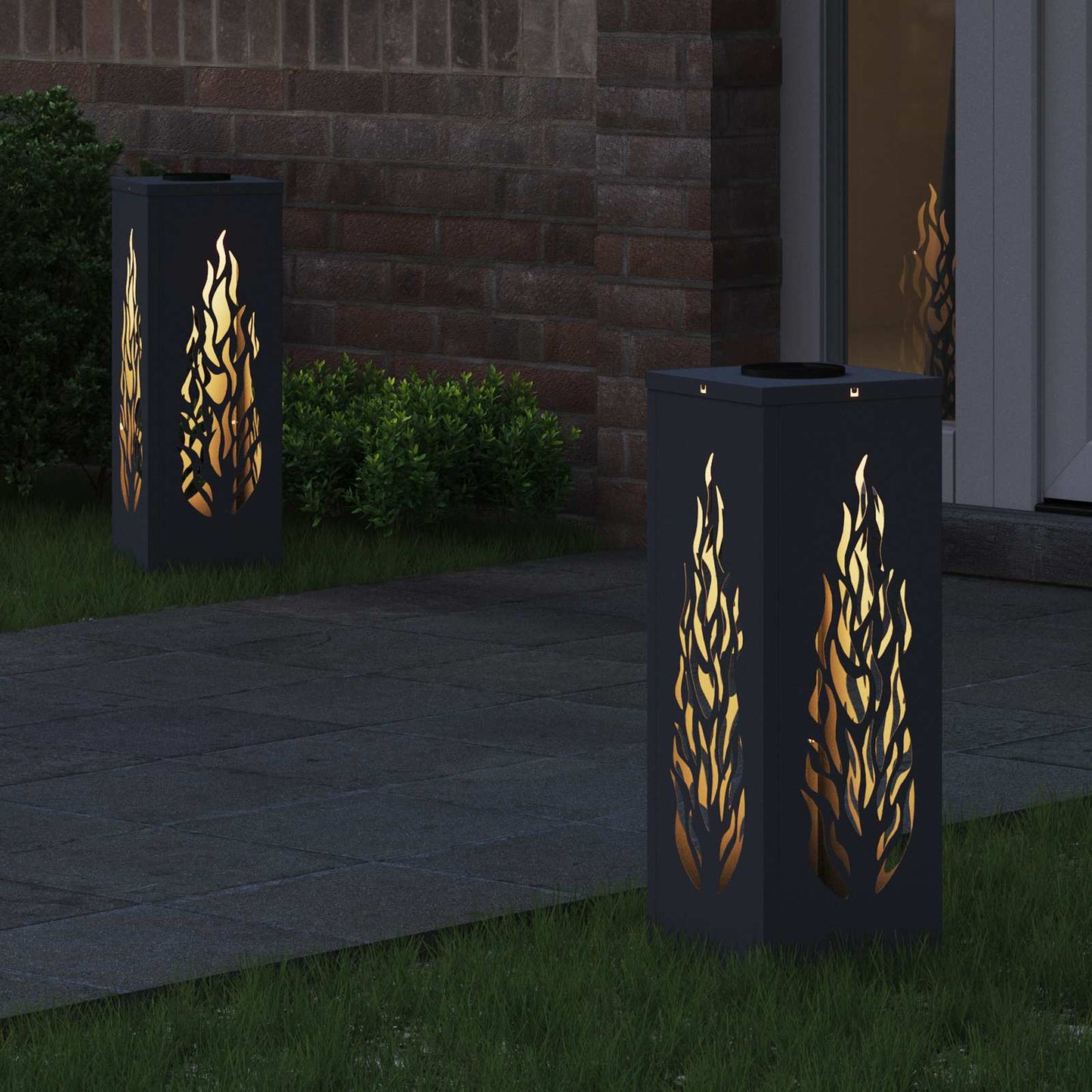 Solenergi LED stibelys 2 pcs Antrasitt Kaldvalset stål