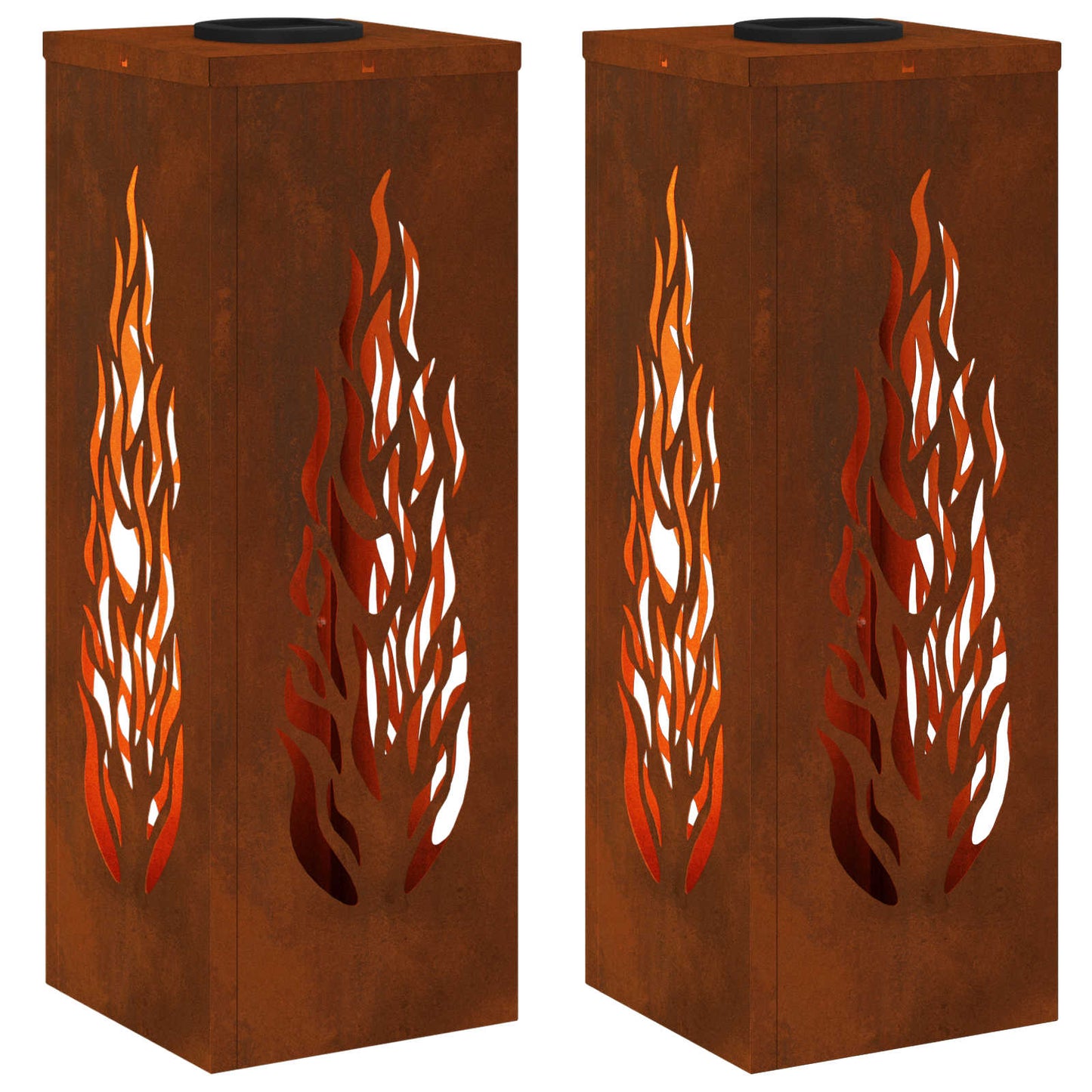 Solenergi LED stibelys 2 pcs Bronse Cortenstål