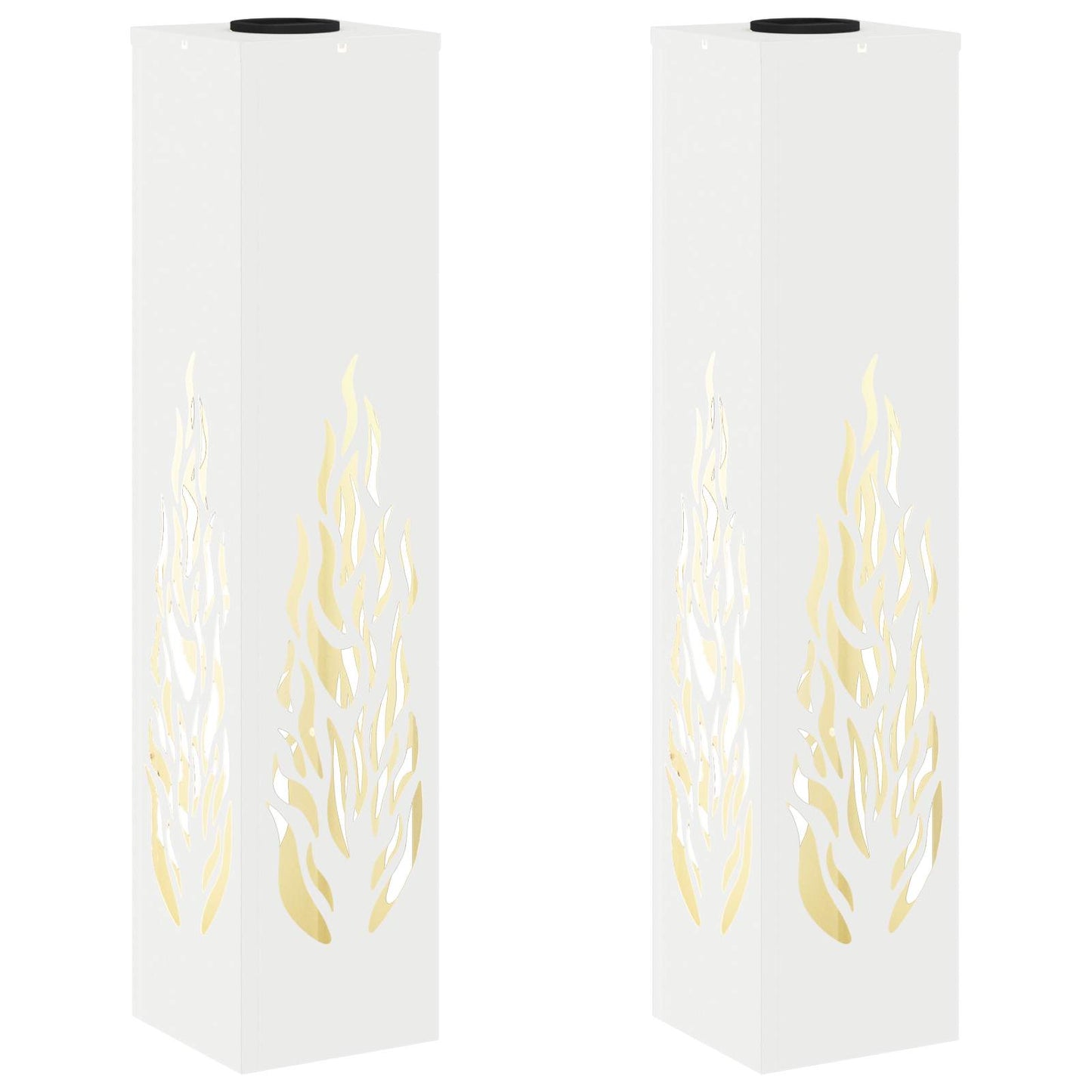 Solenergi LED stibelys 2 pcs Hvit Kaldvalset stål