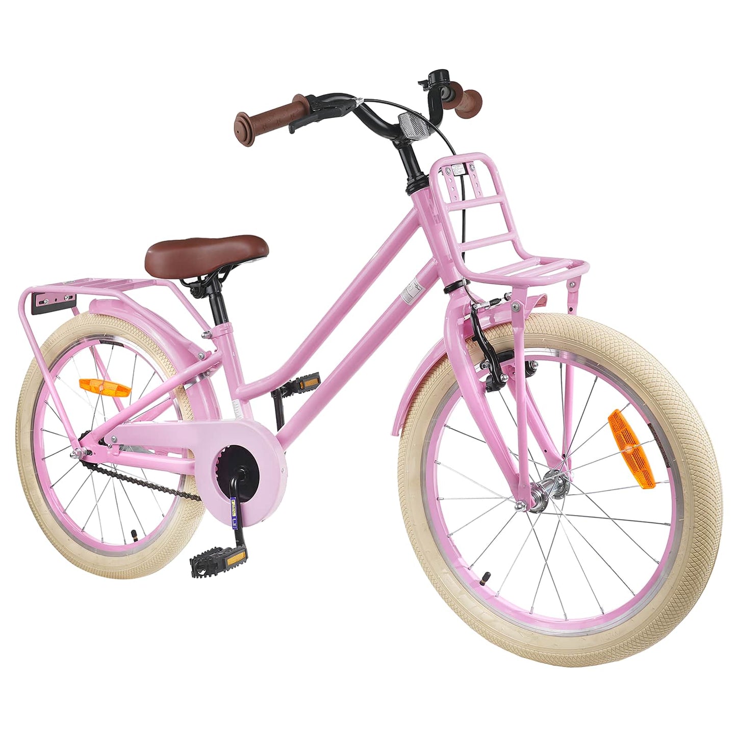 Barnesykkel 18 Tommer for 5-7 år gammel Lys rosa vidaXL
