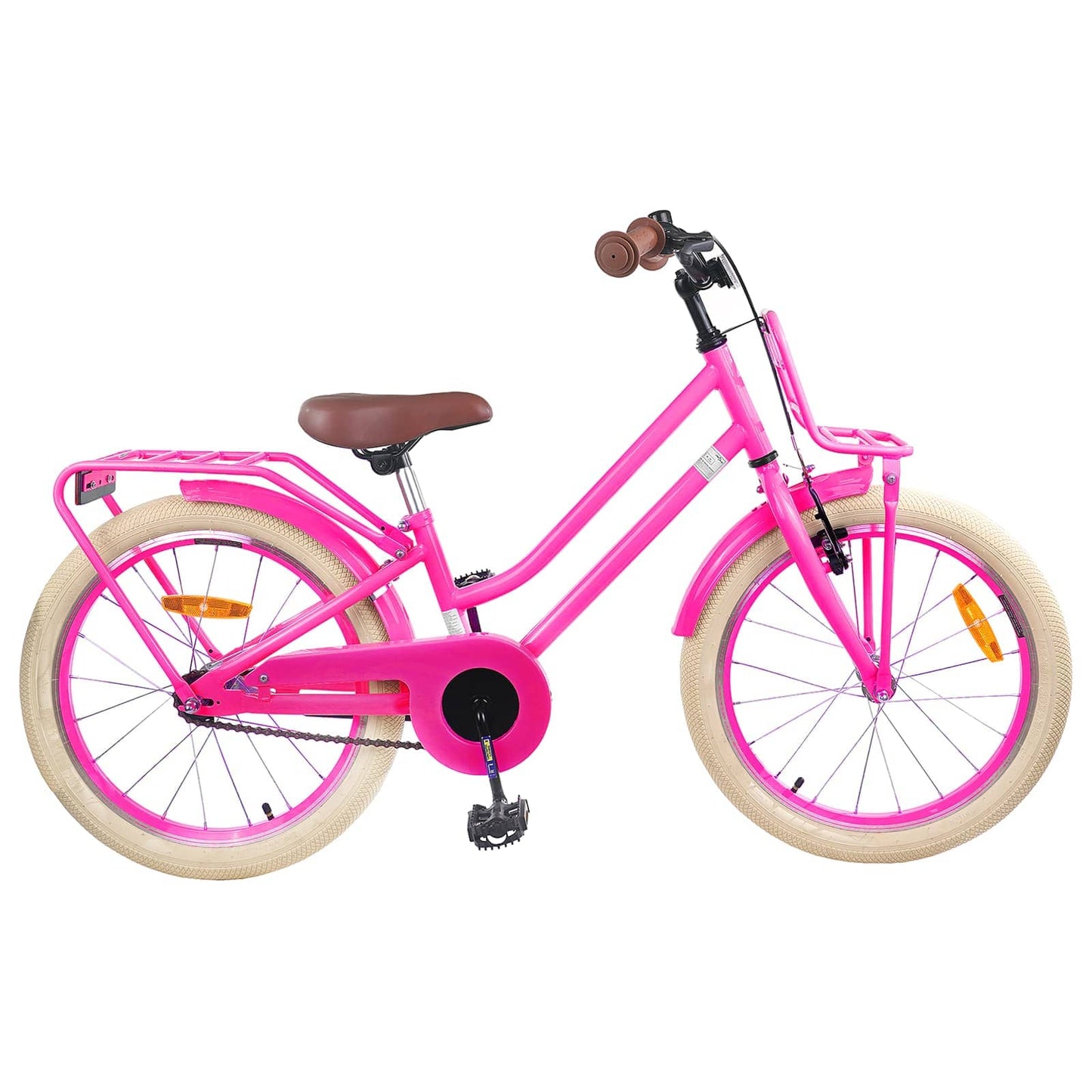 Barnesykkel 20 Tommer for 6-11 år gammel Mørk rosa vidaXL