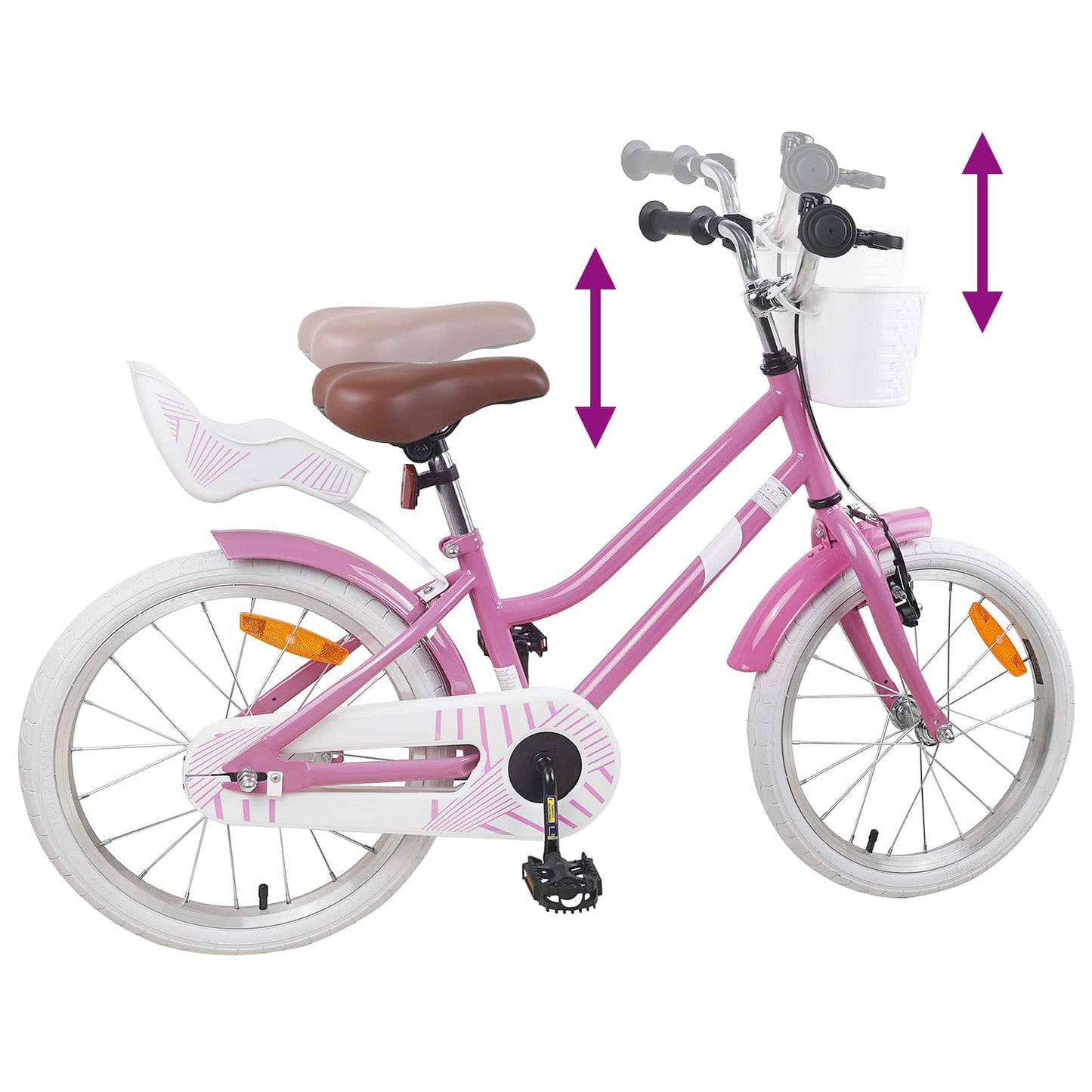 Barnesykkel 18 Tommer for 5-7 år gammel Lys rosa