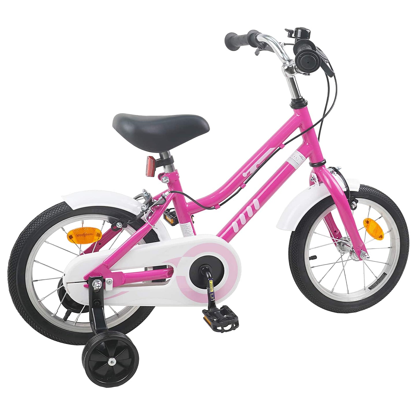 Barnesykkel 14 Tommer for 3-5 år gamle Rosa Hvit