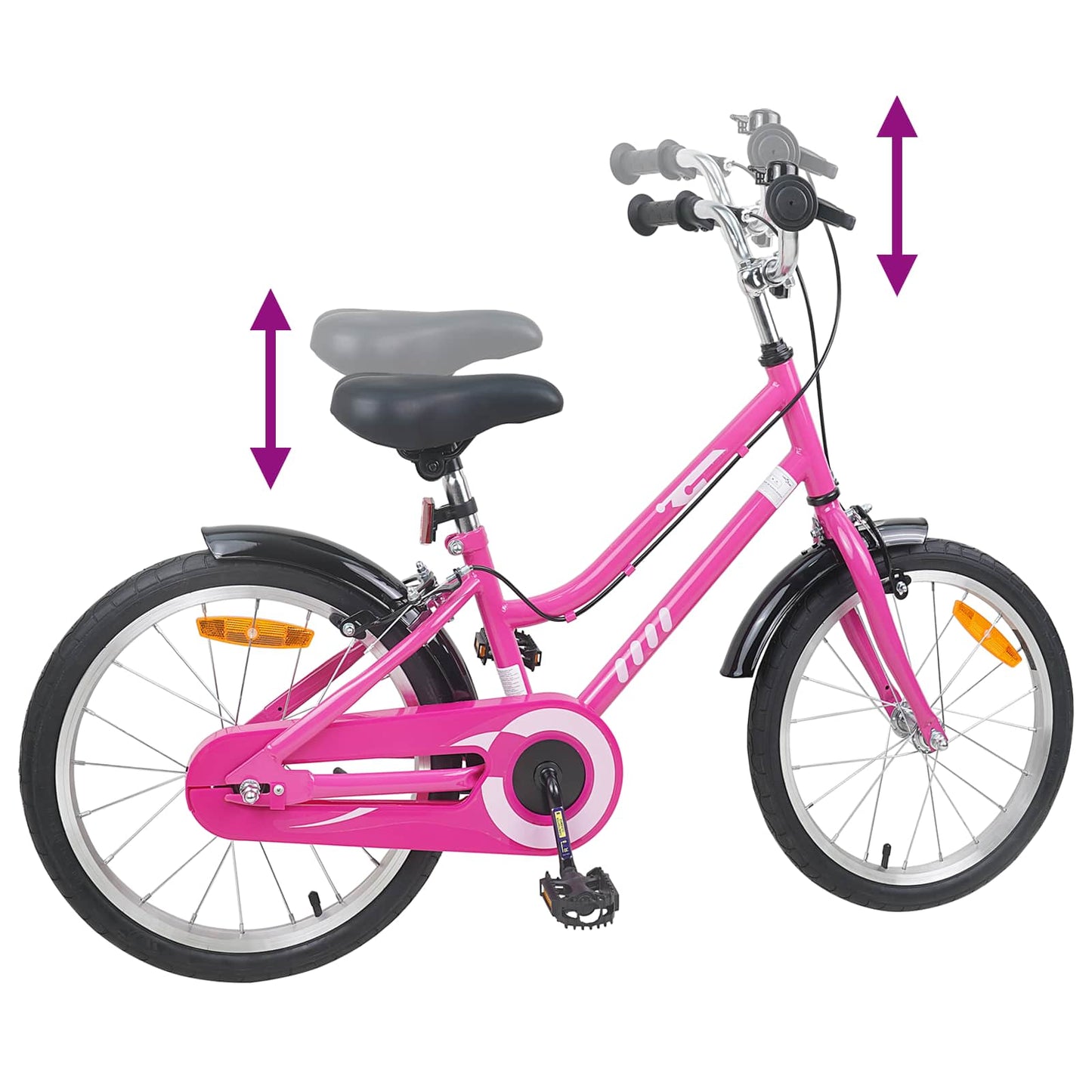 Barnesykkel 18 Tommer for 5-7 år gammel Pink Black