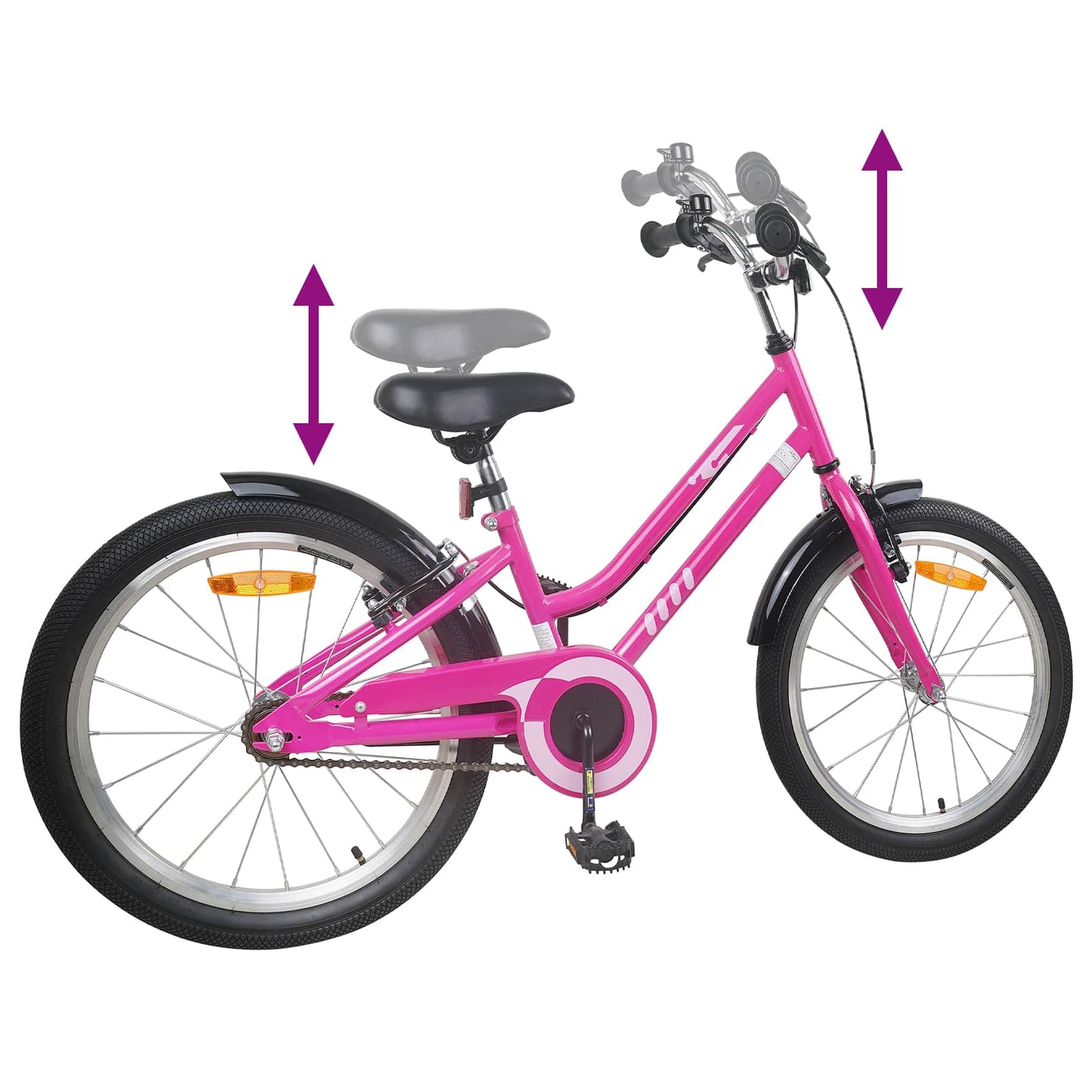 Barnesykkel 22 Tommer for 7-12 år gammel Pink Black