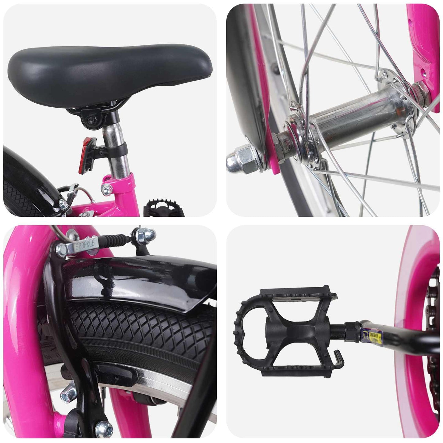 Barnesykkel 20 Tommer for 6-11 år gammel Pink Black