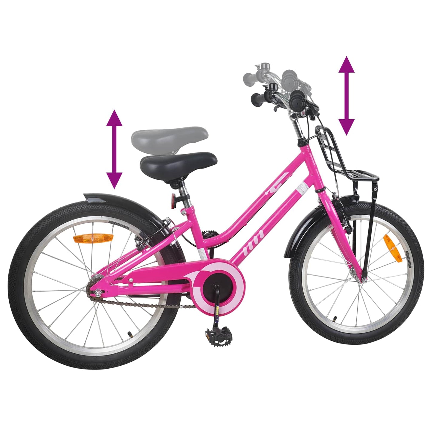 Barnesykkel 22 Tommer for 7-12 år gammel Pink Black