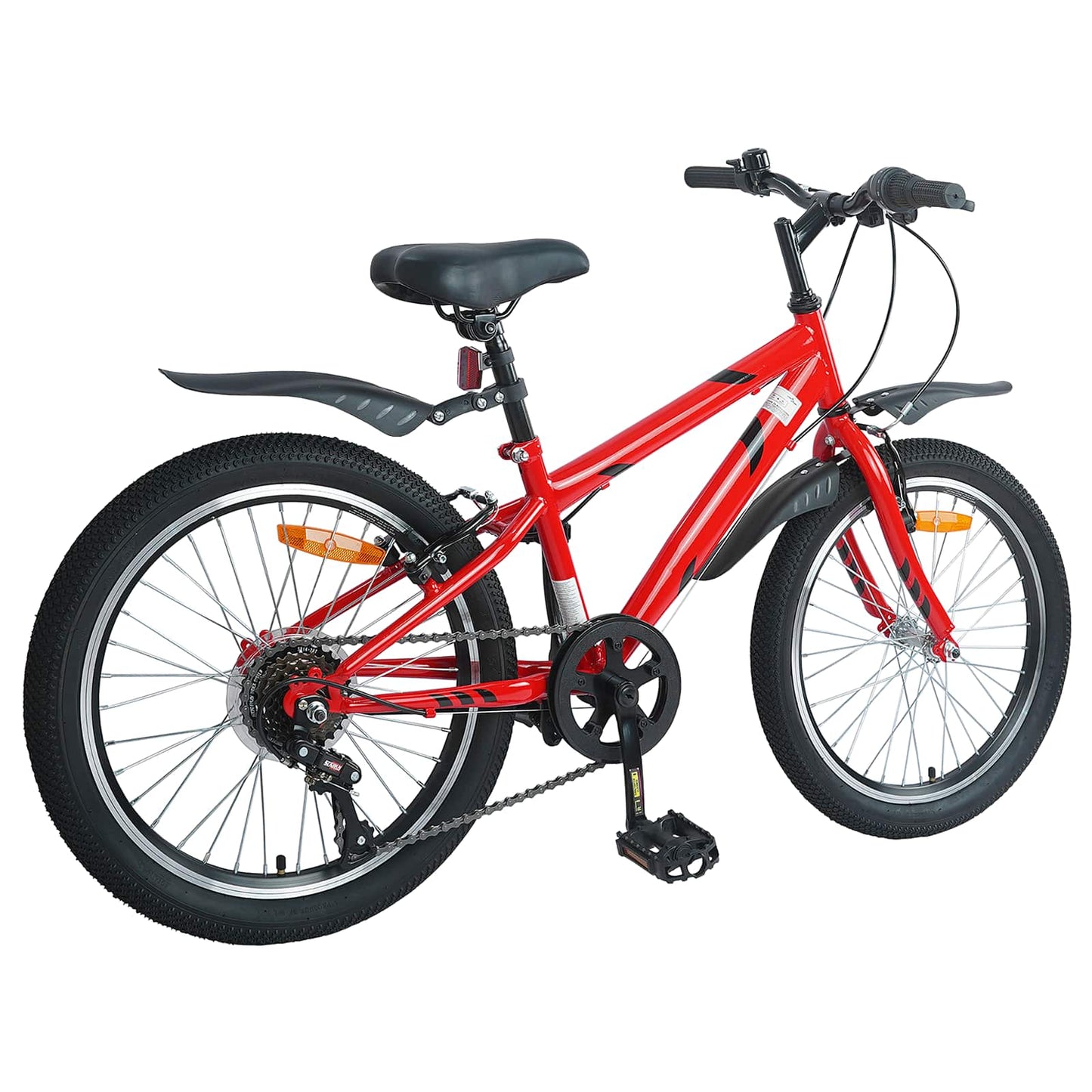 Barnesykkel 20 Tommer 6-Speed for 6-11 år gammel Rød
