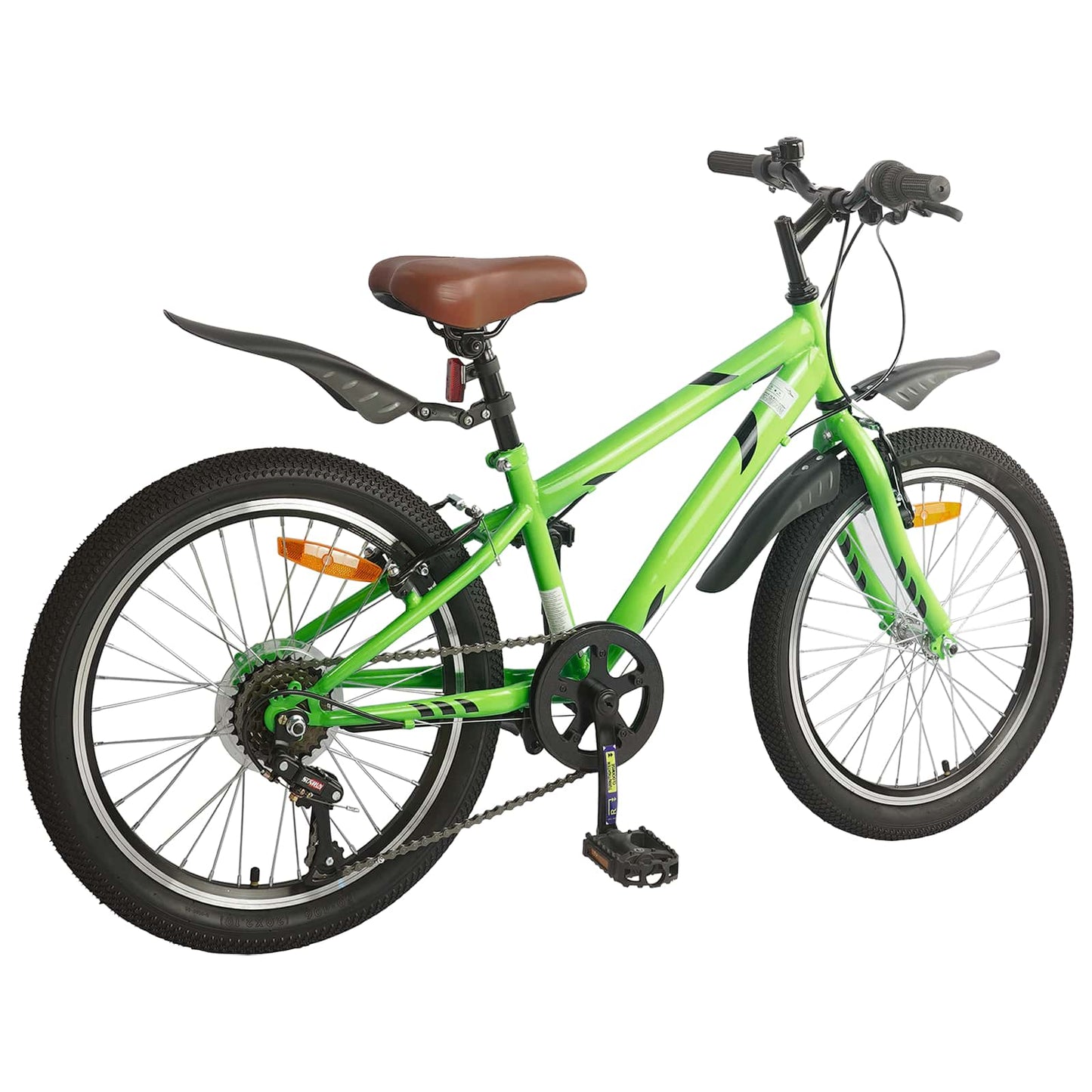 Barnesykkel 20 Tommer 6-Speed for 6-11 år gammel grønn