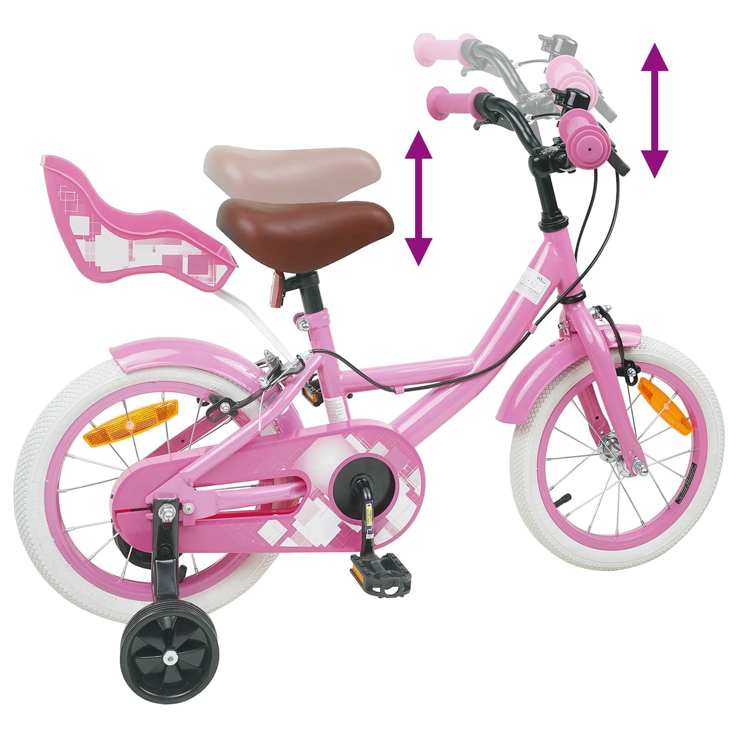 Barnesykkel 16 Tommer for 4-6 år gammel Lys rosa