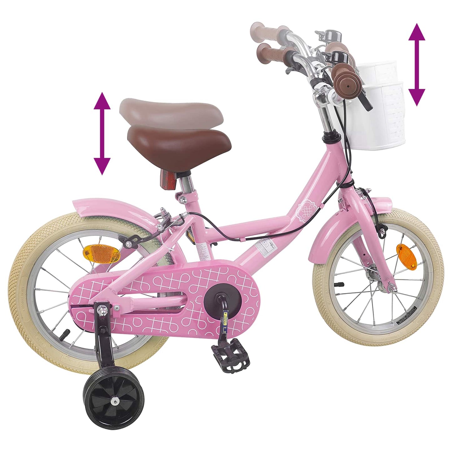 Barnesykkel 14 Tommer for 3-5 år gamle Lys rosa