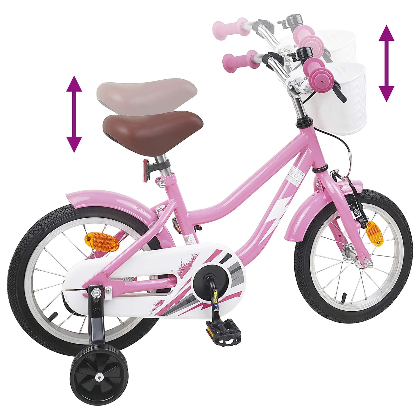 Barnesykkel 12 Tommer for 2-4 år gammel Lys rosa