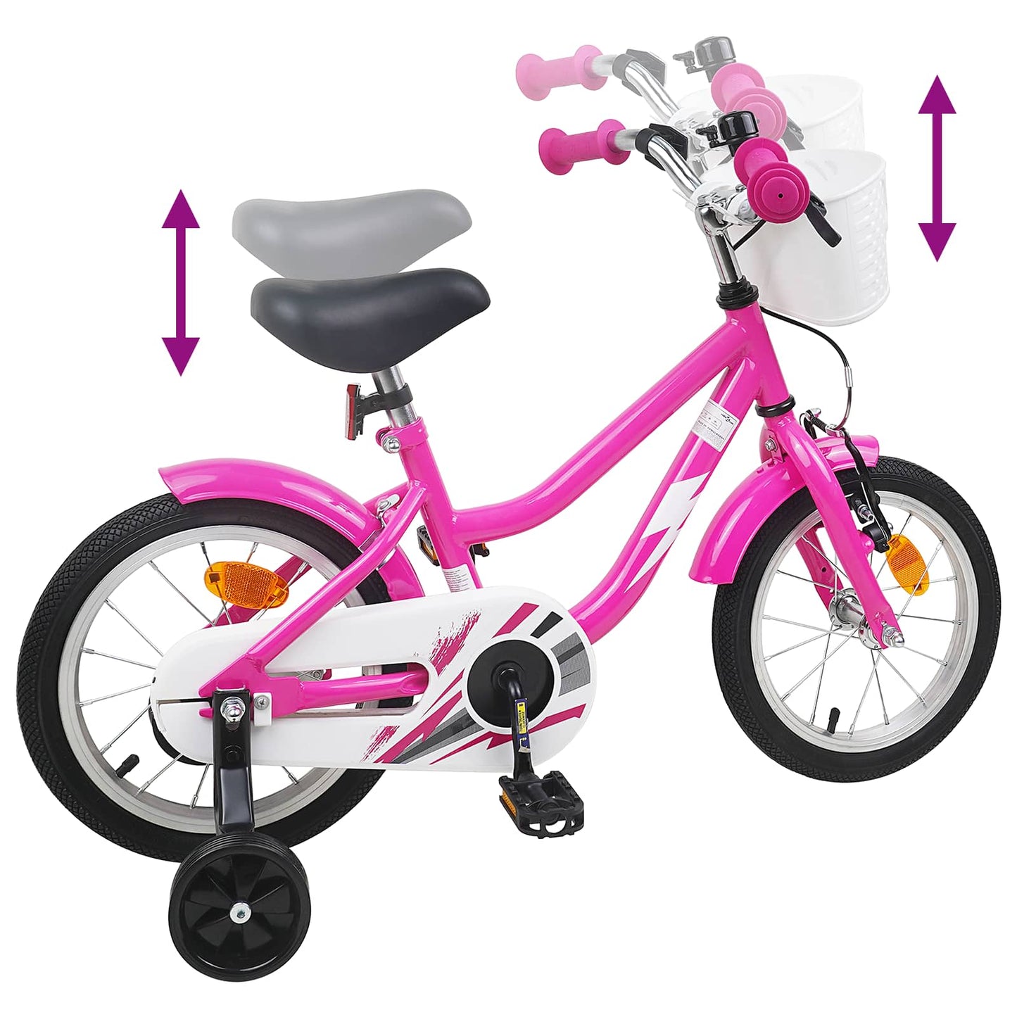 Barnesykkel 16 Tommer for 4-6 år gammel Mørk rosa