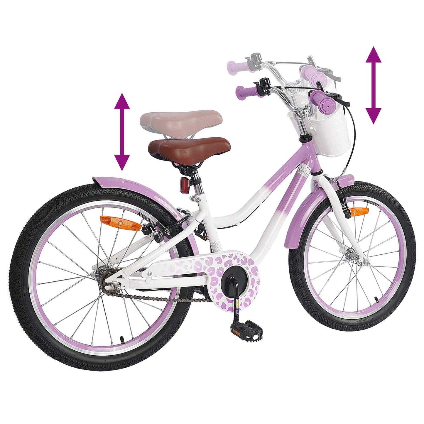 Barnesykkel 18 Tommer for 5-7 år gammel Lilla vidaXL