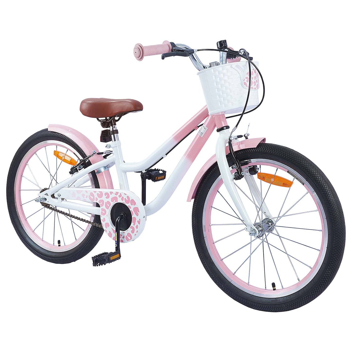 Barnesykkel 18 Tommer for 5-7 år gammel Lys rosa vidaXL