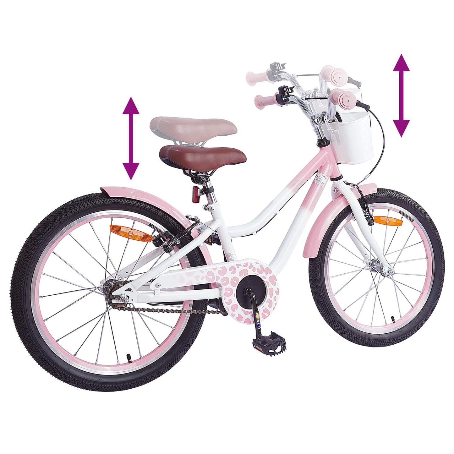 Barnesykkel 18 Tommer for 5-7 år gammel Lys rosa vidaXL