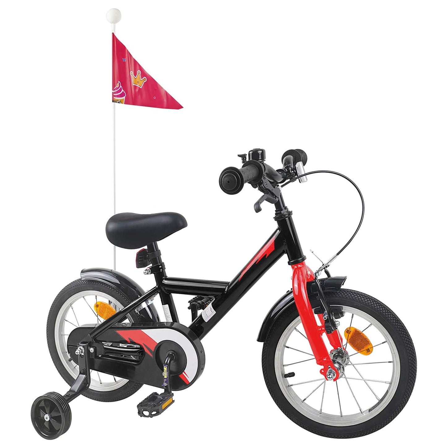 Barnesykkel 12 Tommer for 2-4 år gammel Svart