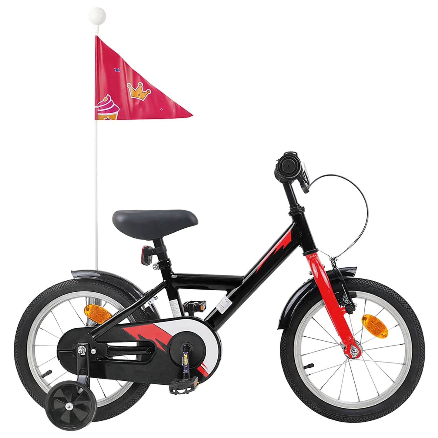 Barnesykkel 12 Tommer for 2-4 år gammel Svart