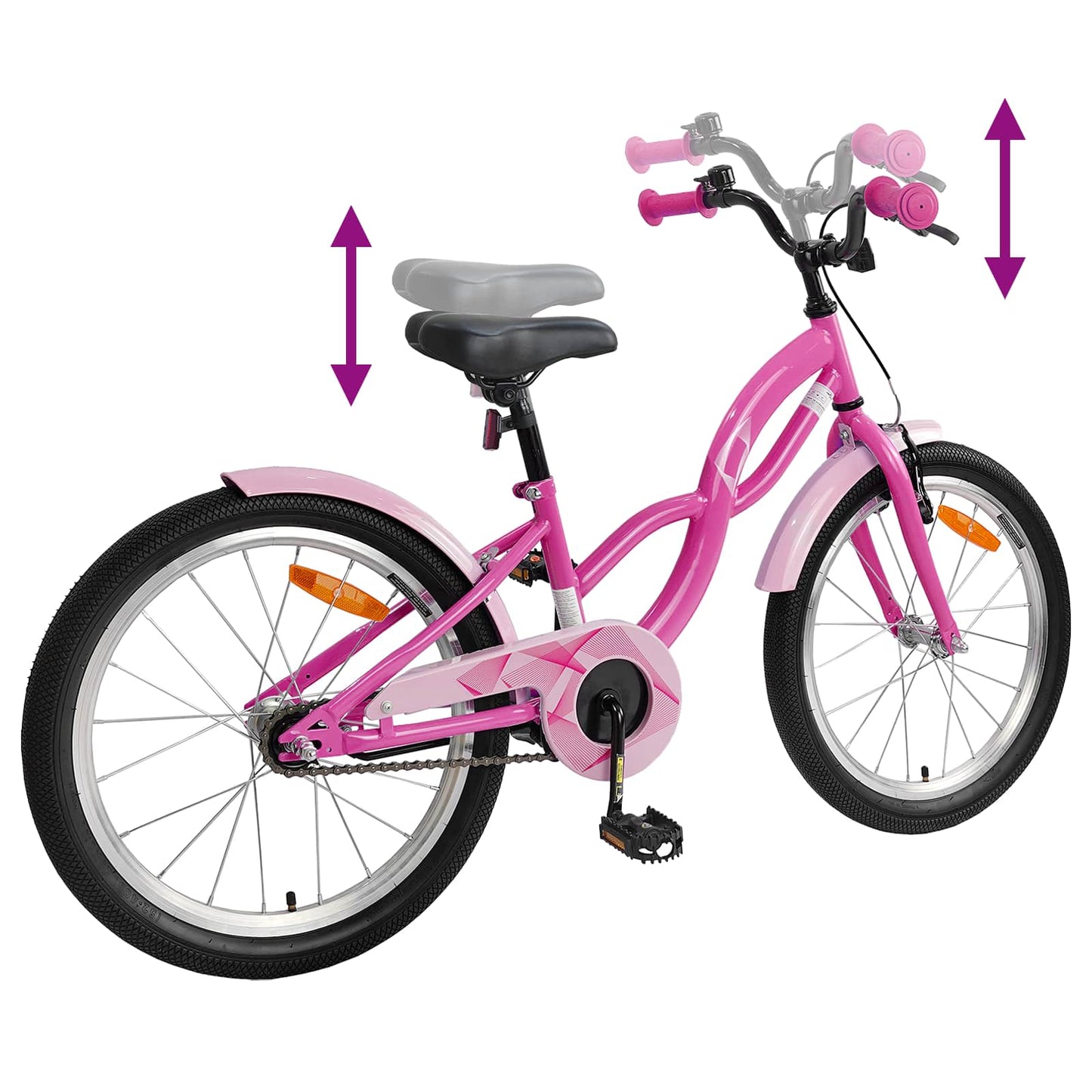 Barnesykkel 20 Tommer for 6-11 år gammel Mørk rosa