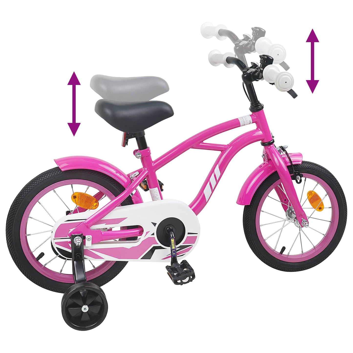 Barnesykkel 16 Tommer for 4-6 år gammel Mørk rosa