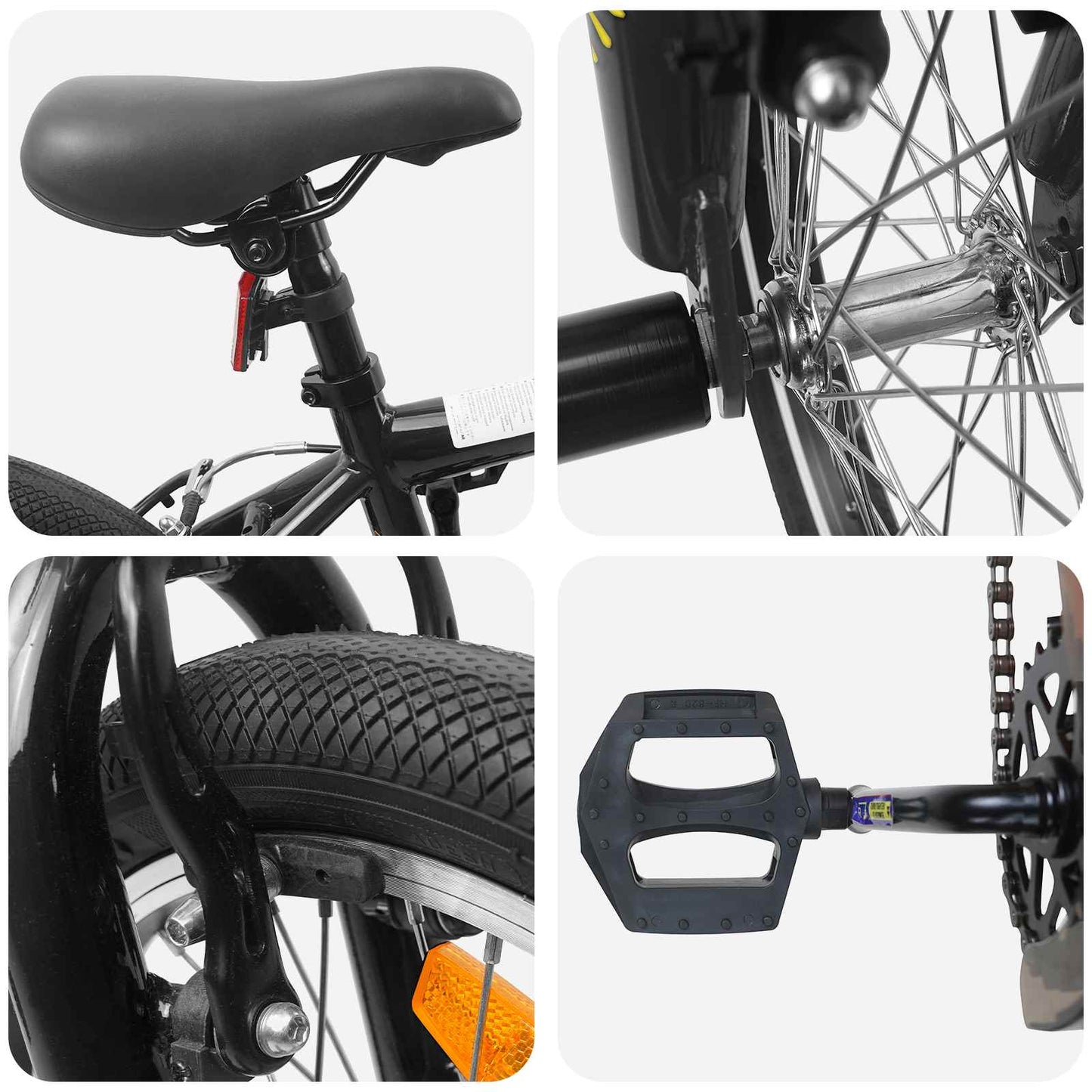 BMX Sykkel 20 Tommer for over 9 år gammel Svart