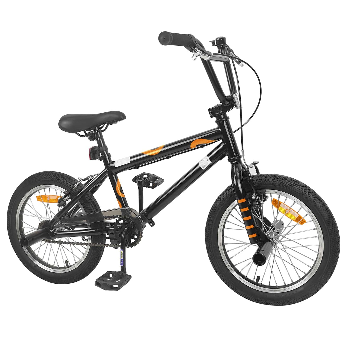 BMX Sykkel 16 Tommer for 5-8 år gamle Svart