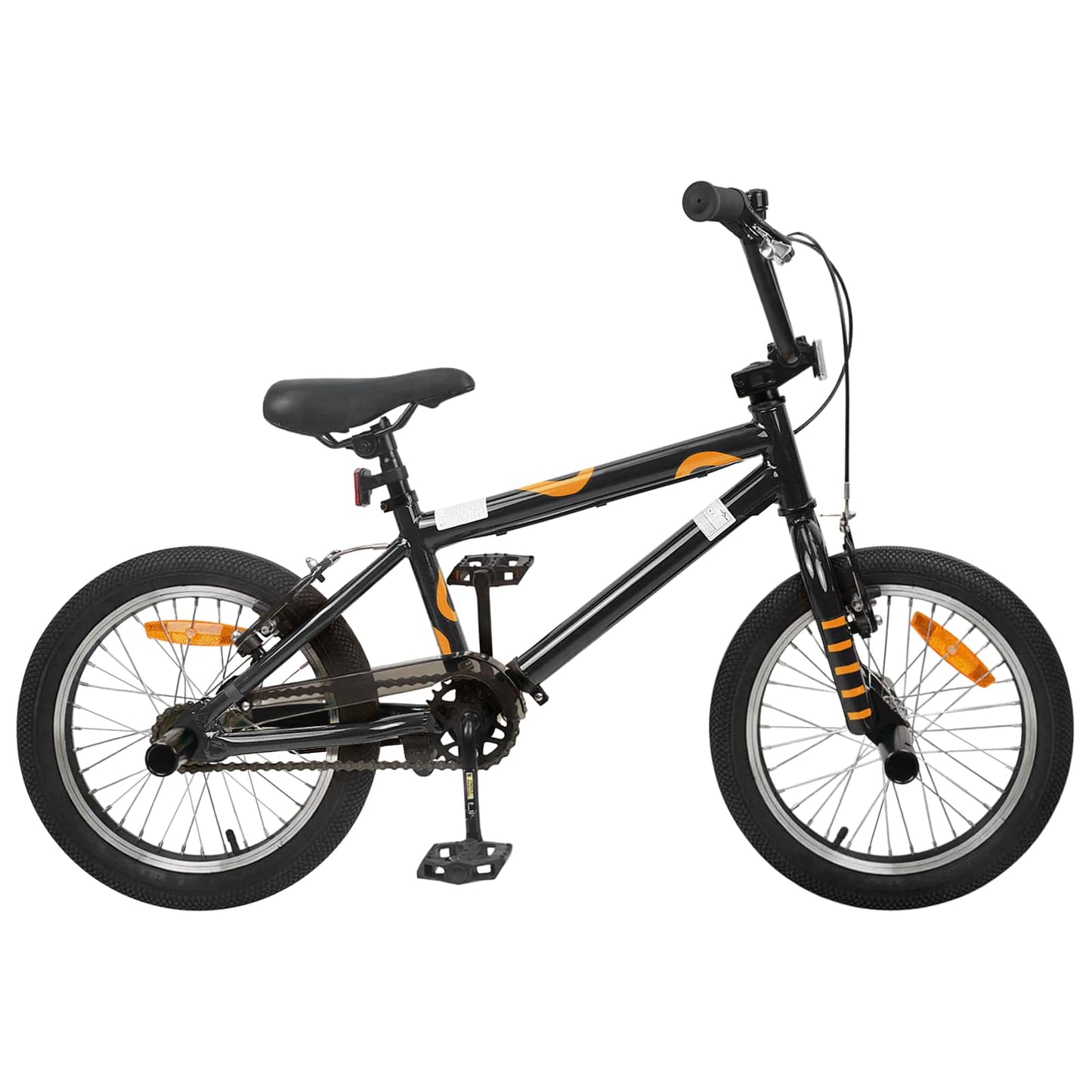 BMX Sykkel 16 Tommer for 5-8 år gamle Svart