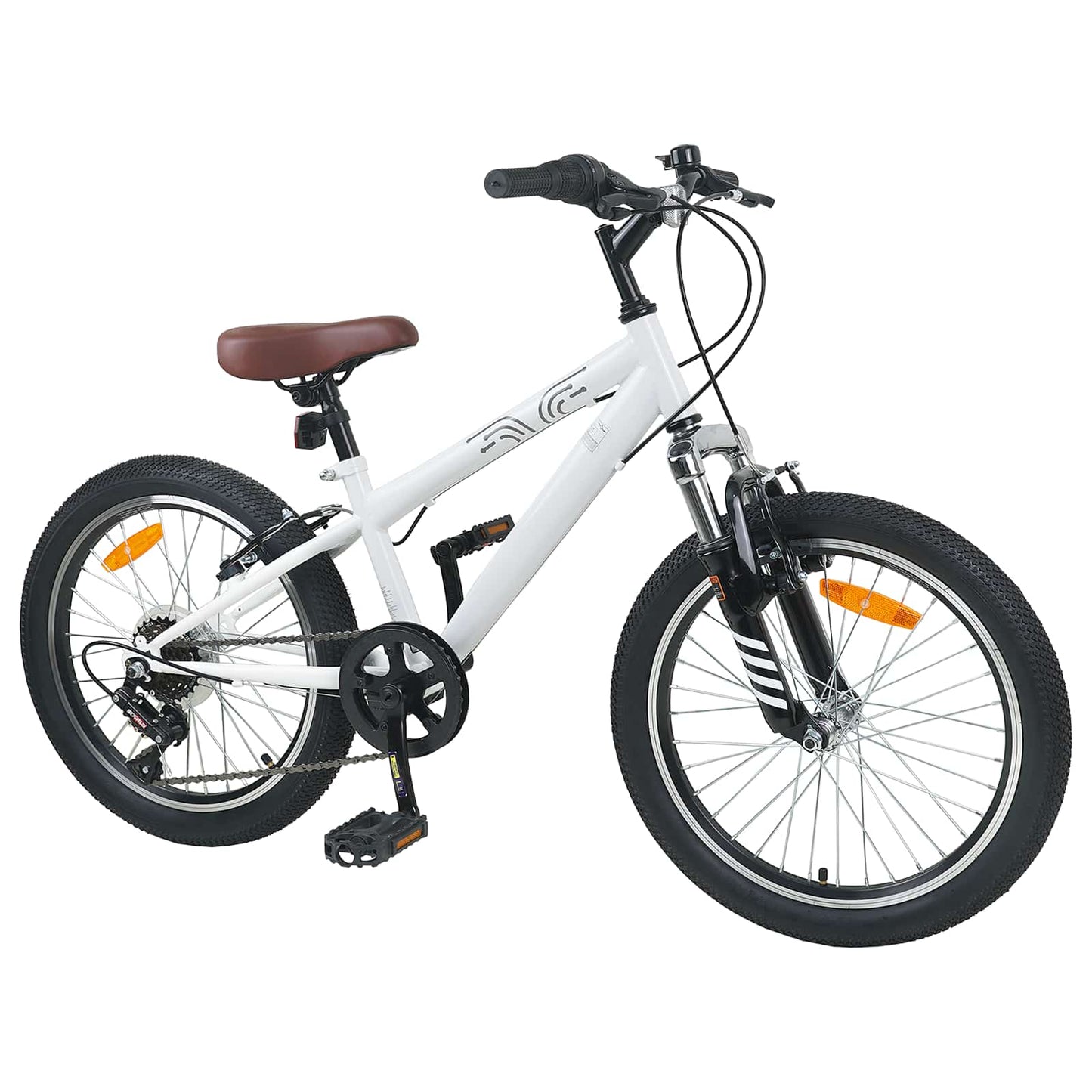 Kids Mountain Bike 20 Tommer 6-Speed for 5-8 år gamle Hvit vidaXL
