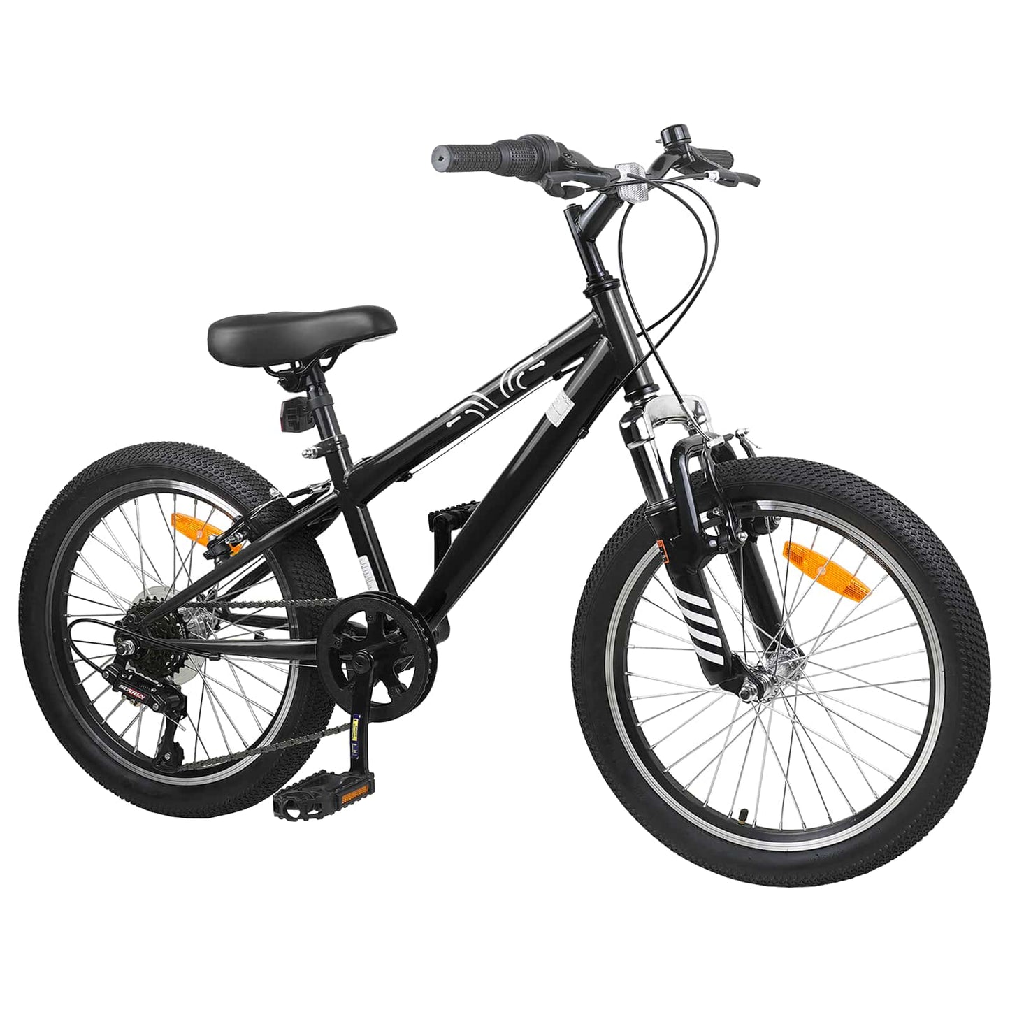 Kids Mountain Bike 20 Tommer 6-Speed for 5-8 år gamle Svart vidaXL