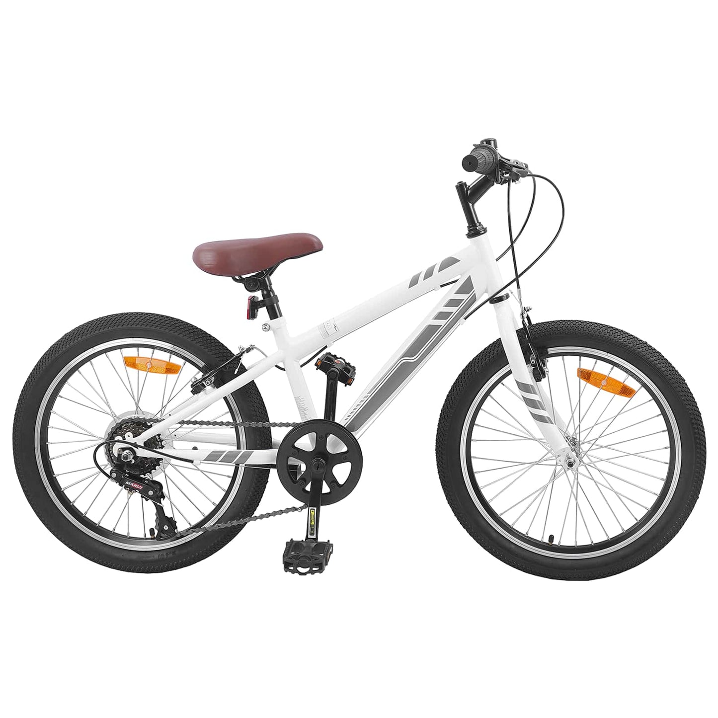 Terrengsykkel 20 Tommer 6-Speed for 5-8 år gamle Hvit