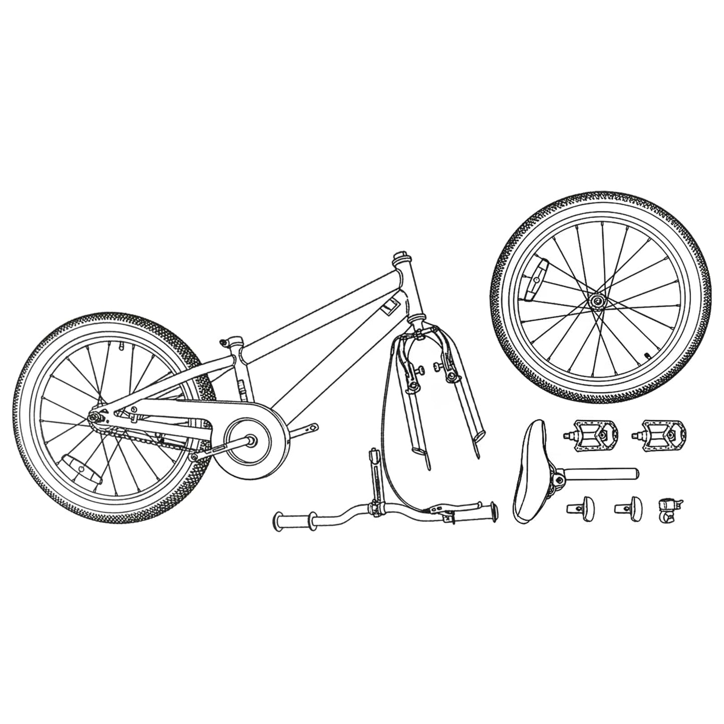 Terrengsykkel 20 Tommer 6-Speed for 5-8 år gamle Svart