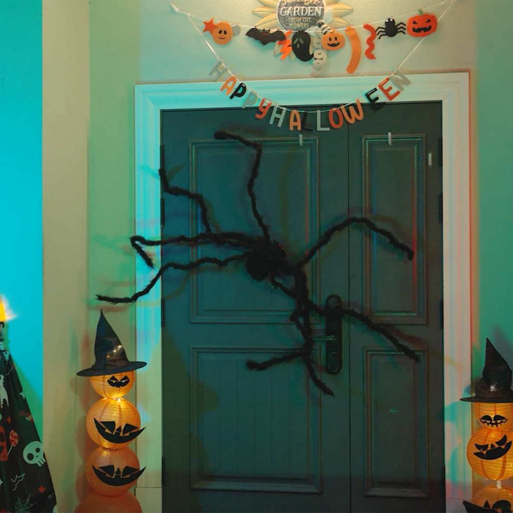 Halloween Edderkopp Dekorasjon 6 pcs Svart 75 cm
