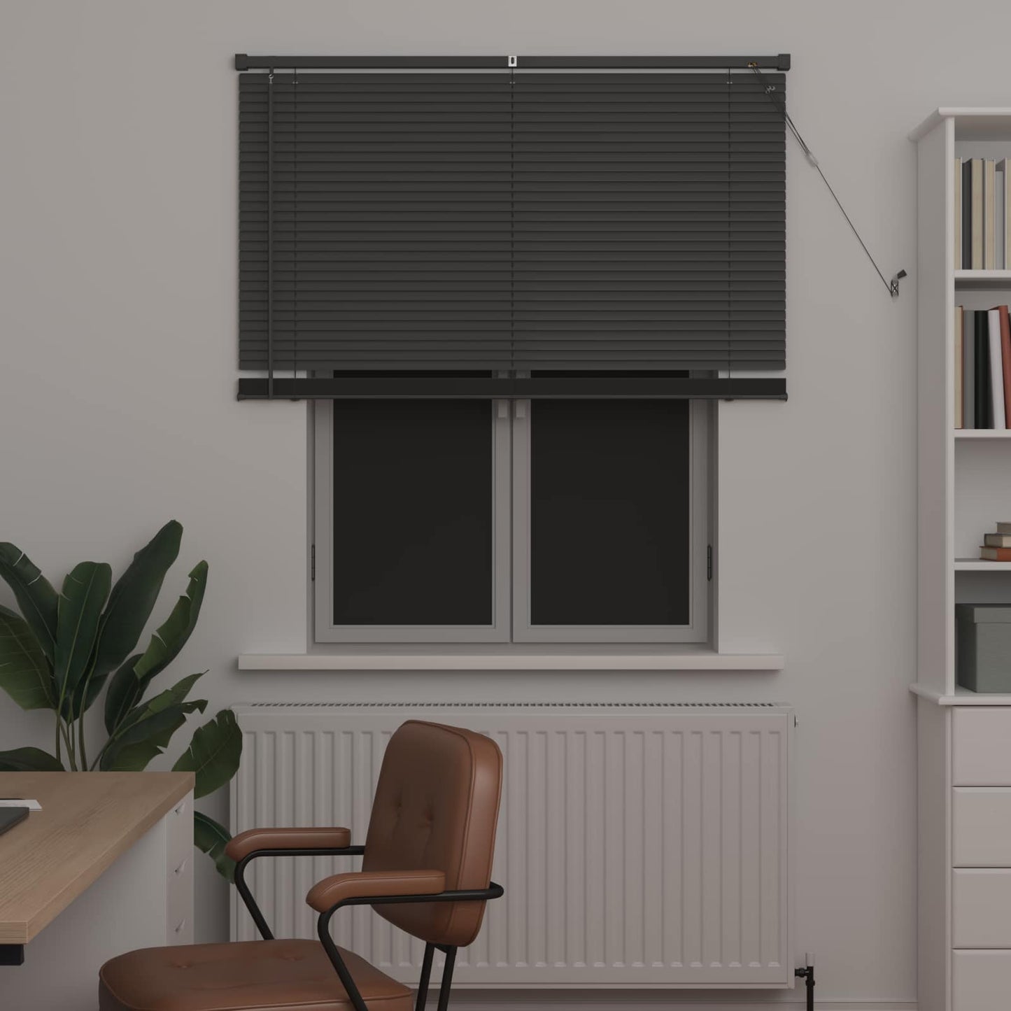 Venetiansk persienne Sølvgrå 150 x 120 cm 25 mm PVC