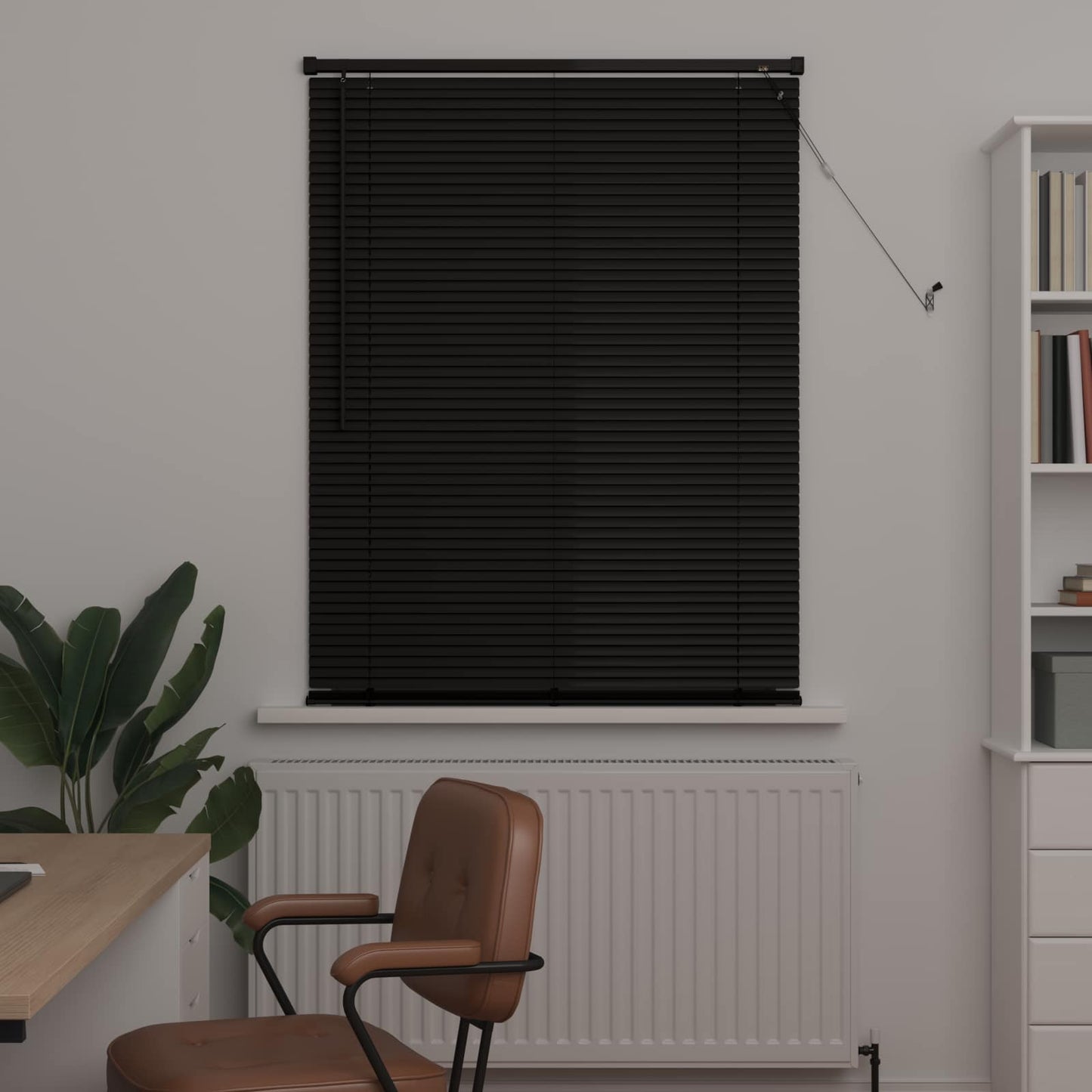 Venetiansk persienne Svart 150 x 70 cm 25 mm PVC